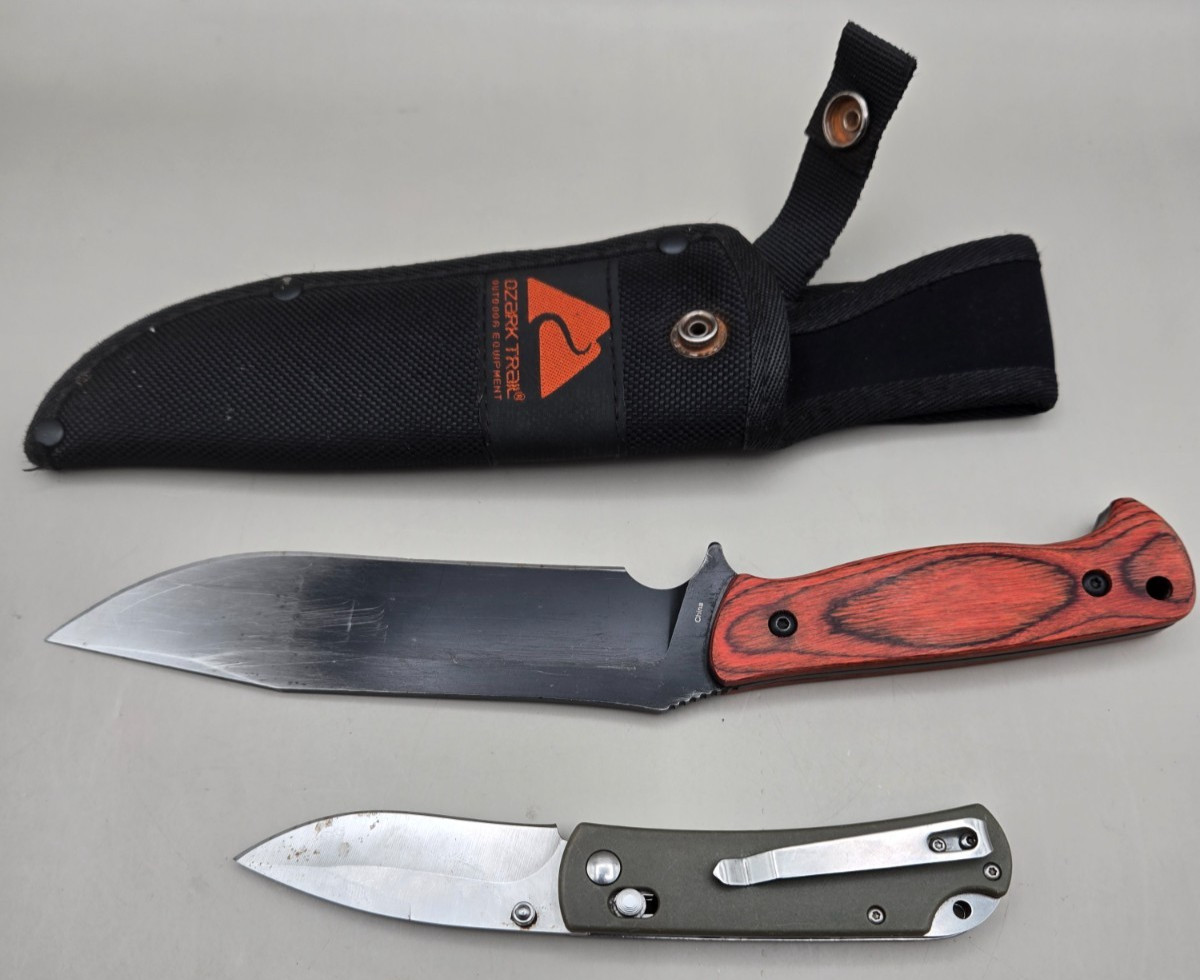 Ozark Trail Fixed Knife With Sheath and Pocket Folding Knife
