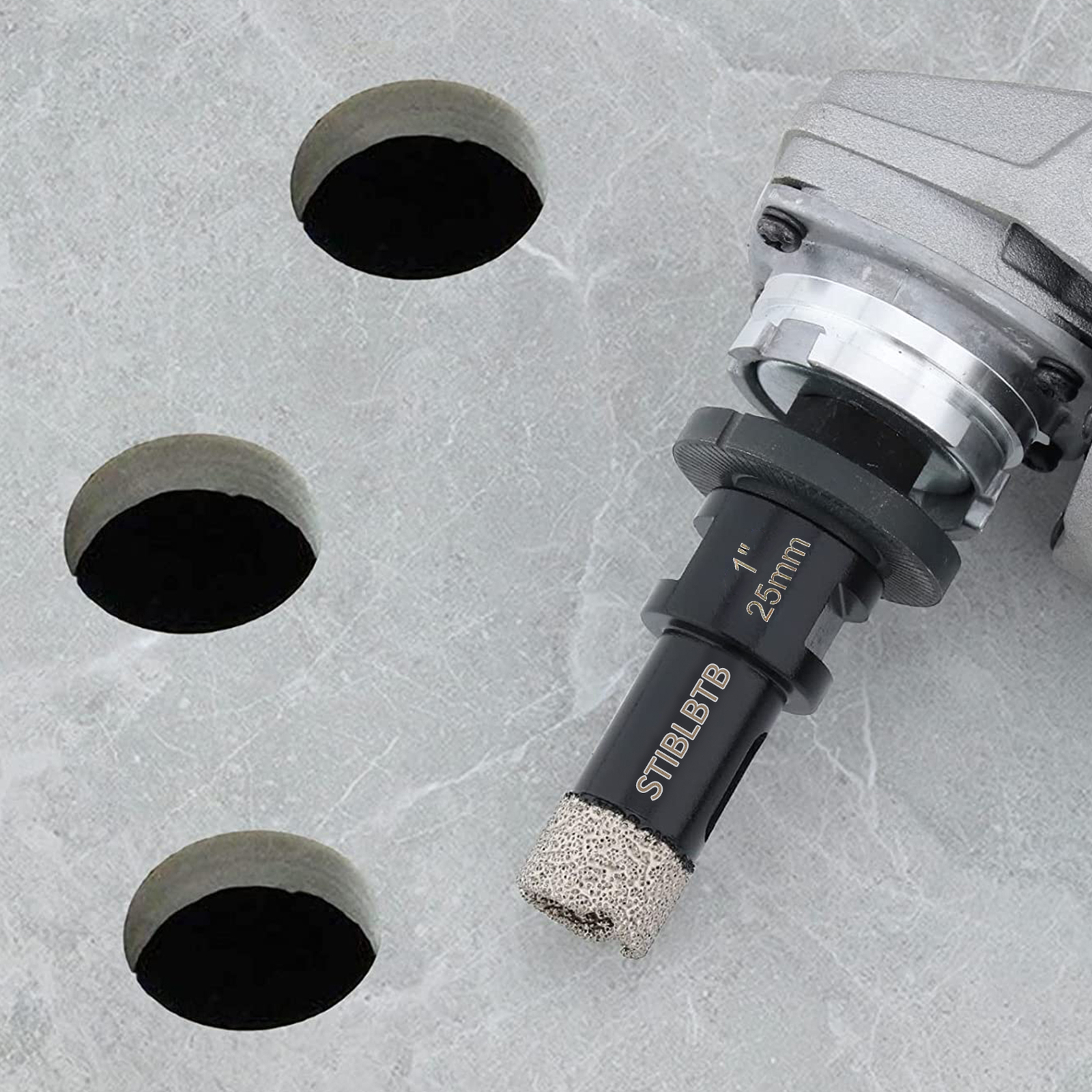1" 25mm Dry Diamond Core Drill Bit Hole Saw Set Ceramic Tile Quartz Hex Adapter