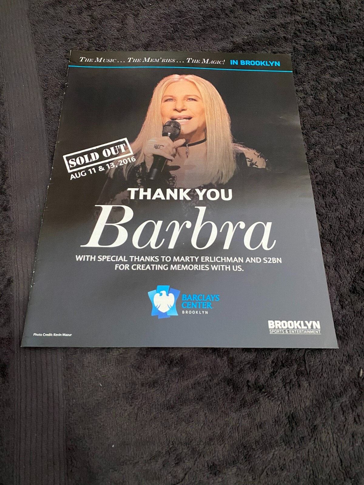 BARBRA STREISAND 8/11 & 13, 2016 ad sold out shows at Barclays Center, Brooklyn