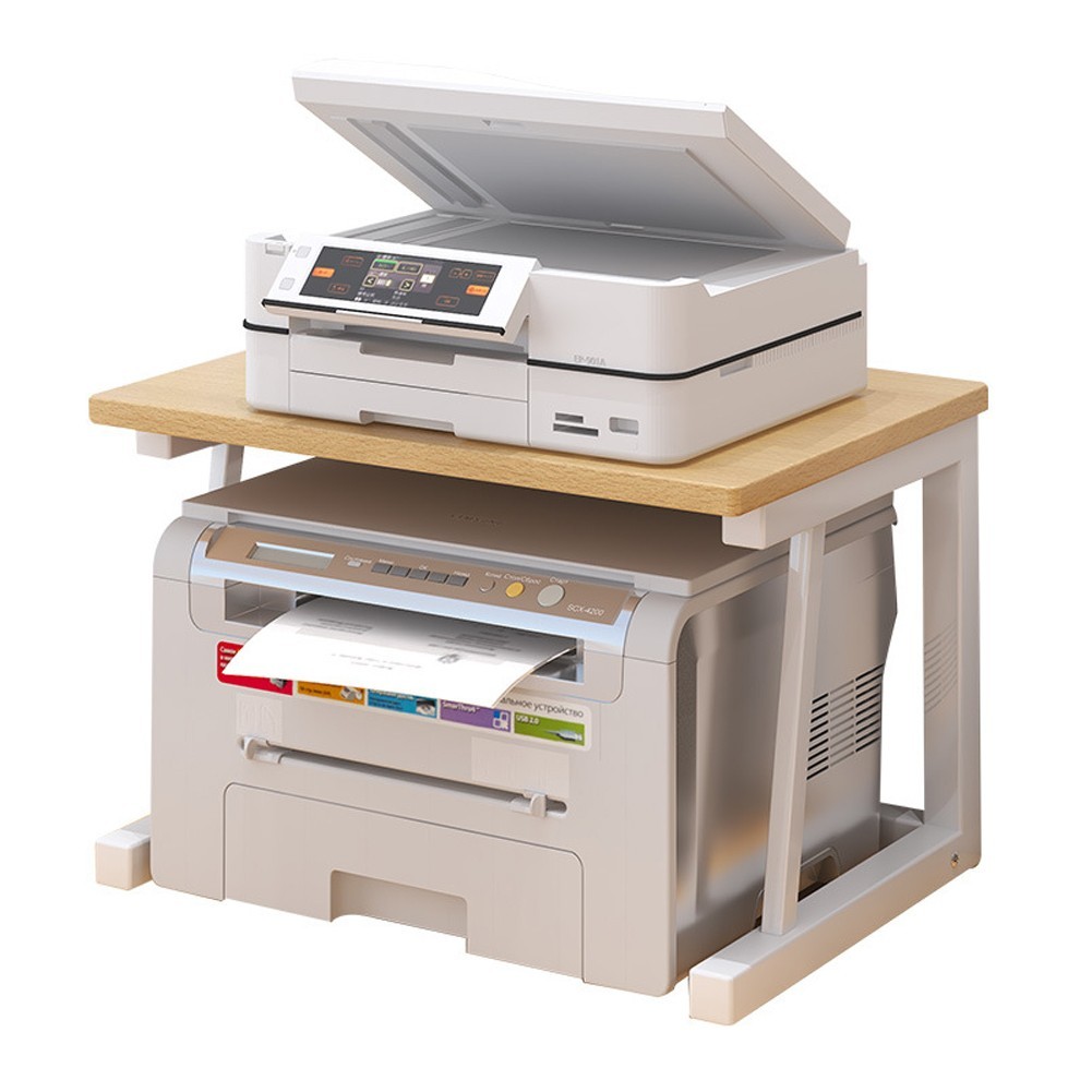2Tier Under Desk Printer Table Wood Desktop Printer Stand Printer Shelf for Home