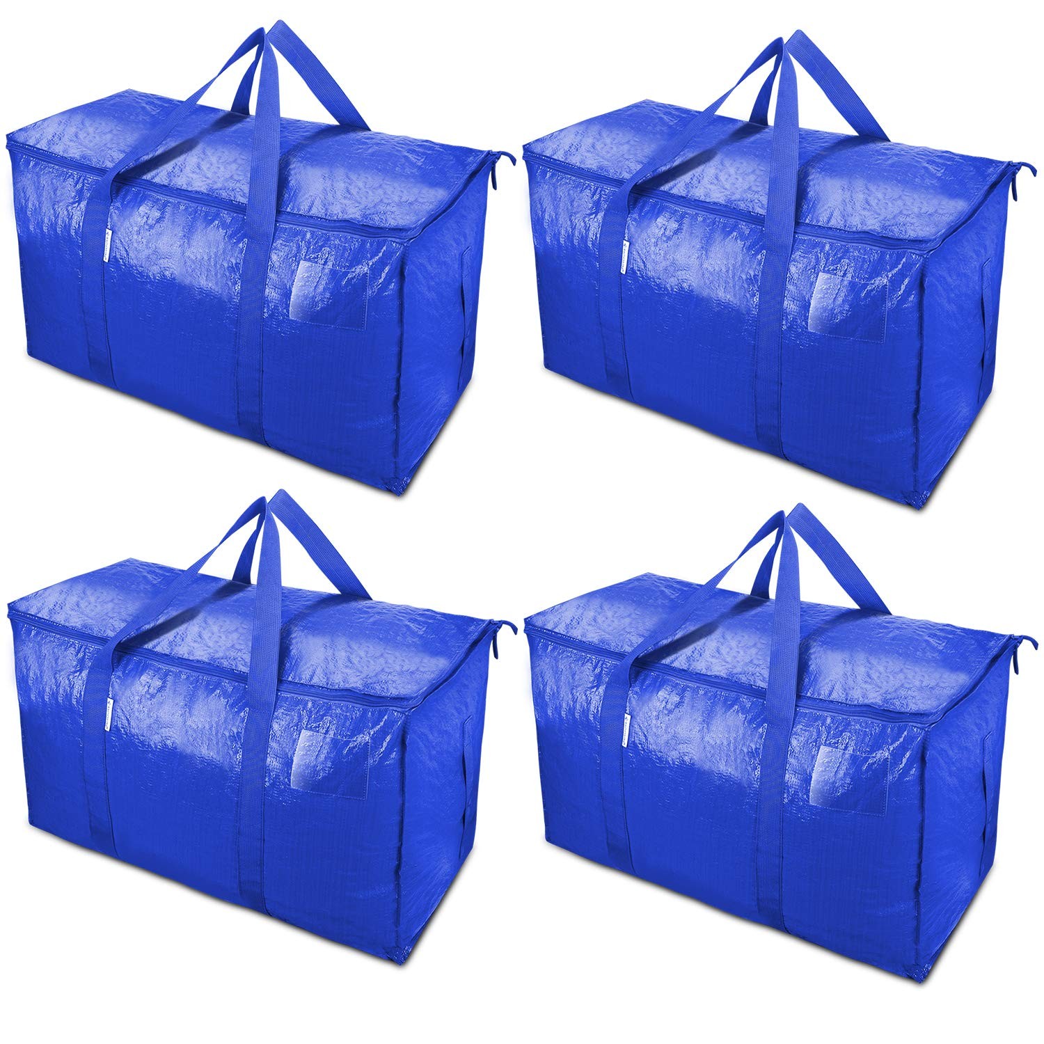 4 Pack Extra Large Moving Bags Heavy Duty with Zippers & Carrying Handles, Du...