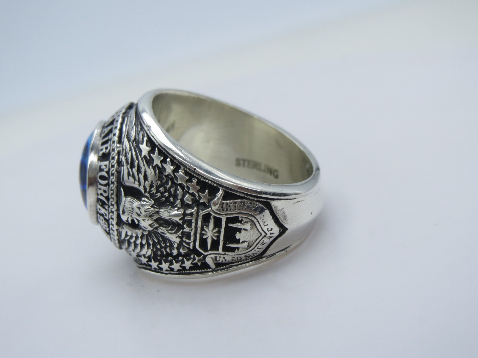 SILVER 925 , RING , USAF RING , US Air Force RING , Military Ring , US size 9.5
