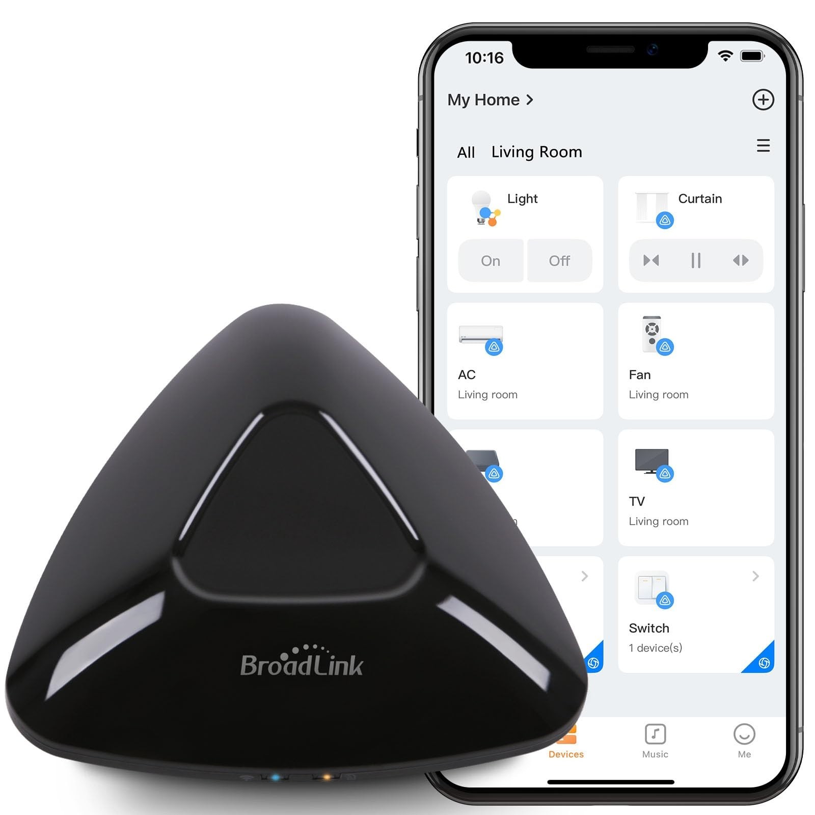 Broadlink RM MAX Smart Home Hub, Wi-Fi & BLE Universal Remote for IR/RF Devices