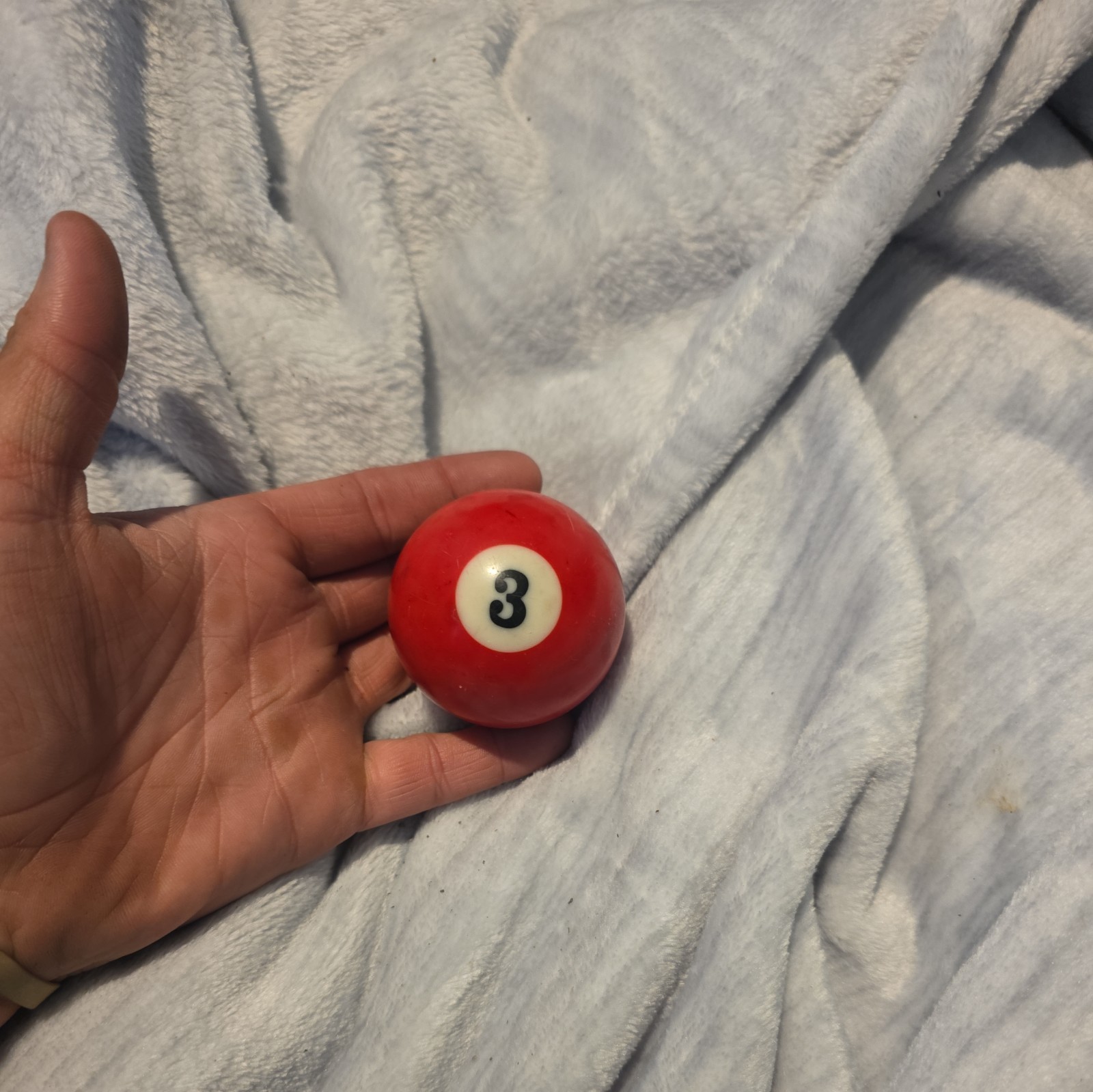 Vintage No. 3 Solid Red Pool Ball Billiard 1 3/4" Replacement (R)