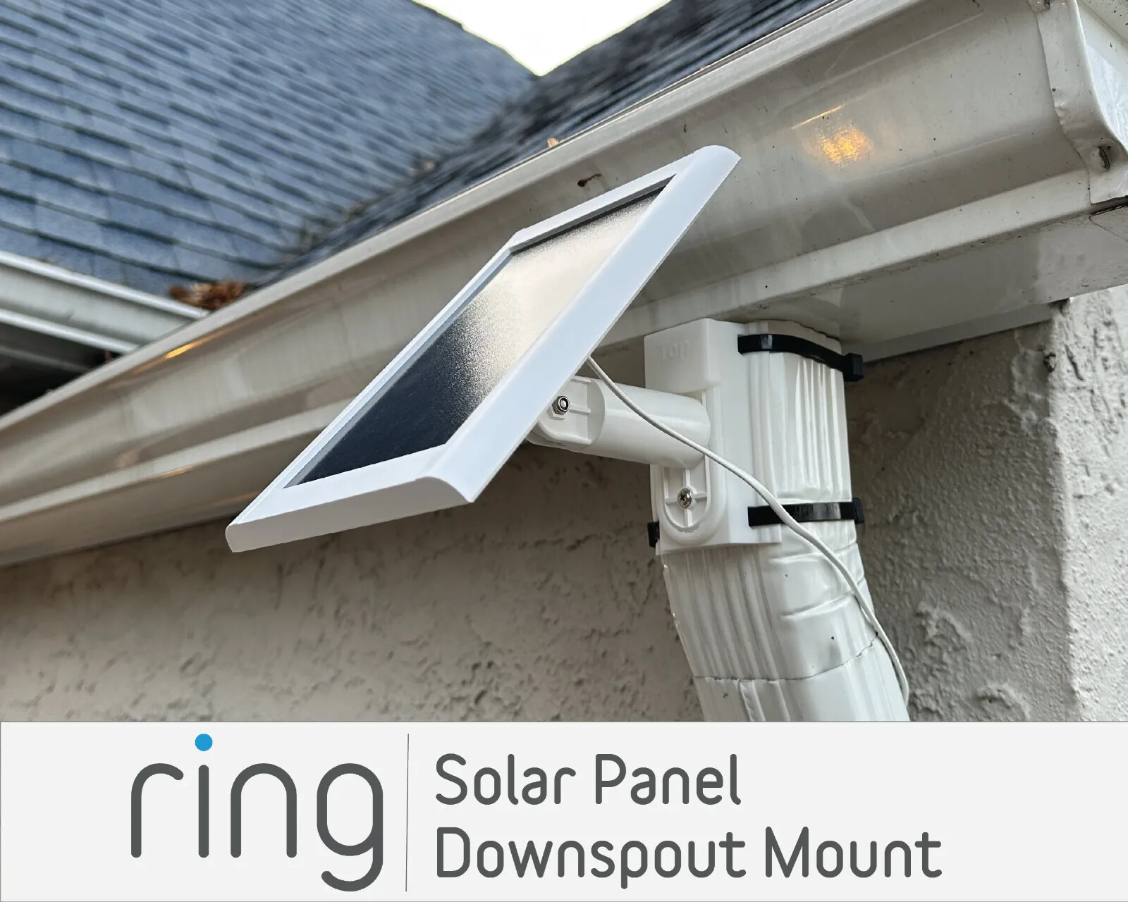Downspout Mount for Ring Solar Pannel - No-Drill Rubber Outdoor Mount