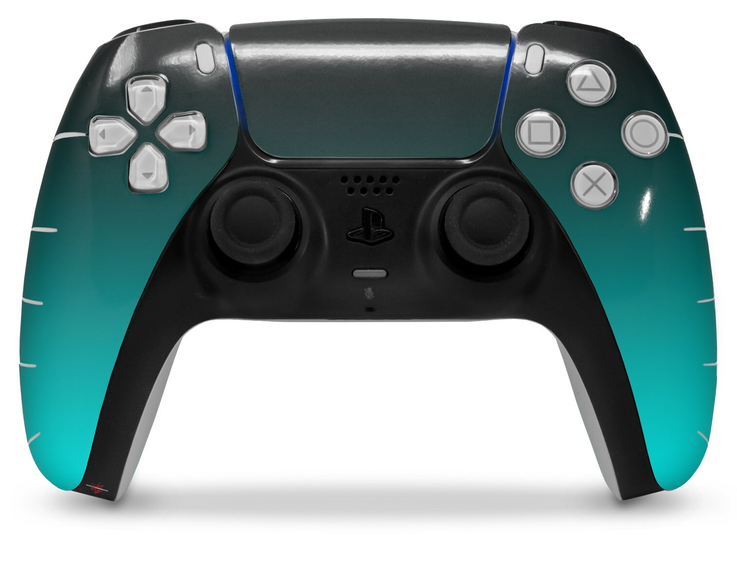 Skin Sony PS5 Controller Smooth Fades Neon Teal Black