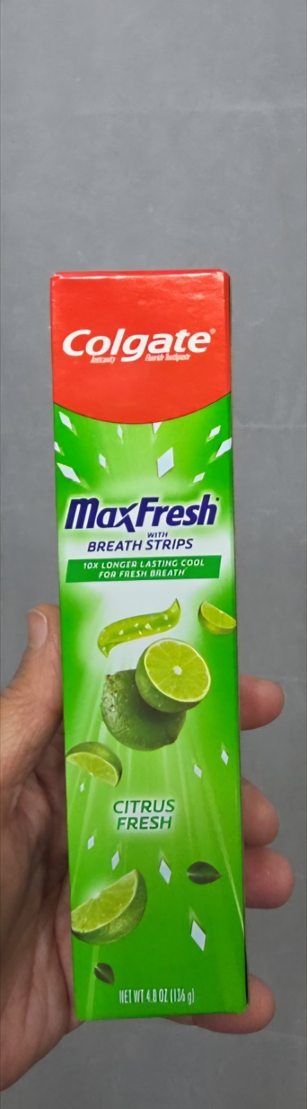 COLGATE MAX FRESH CITRUS FRESH Toothpaste w/ Breath Strips 4.8 Oz NIB #1