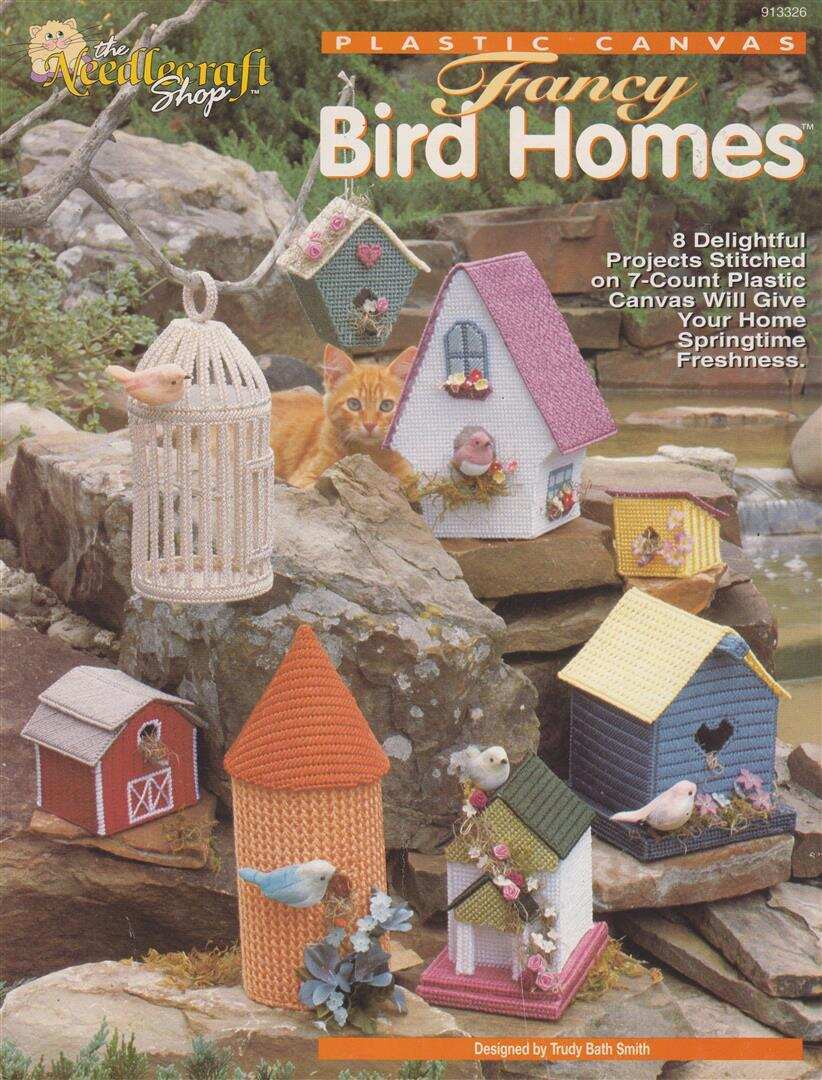 PLASTIC CANVAS FANCY BIRD HOMES 8 DELIGHTFUL PROJECTS