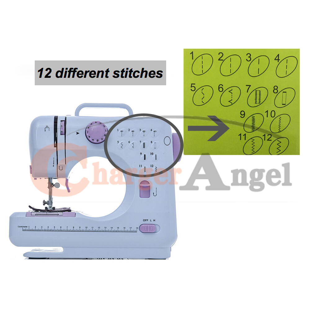 Household Sewing Machine,Free-Arm Sewing Machine w/Expansion Platform 12 Stitche