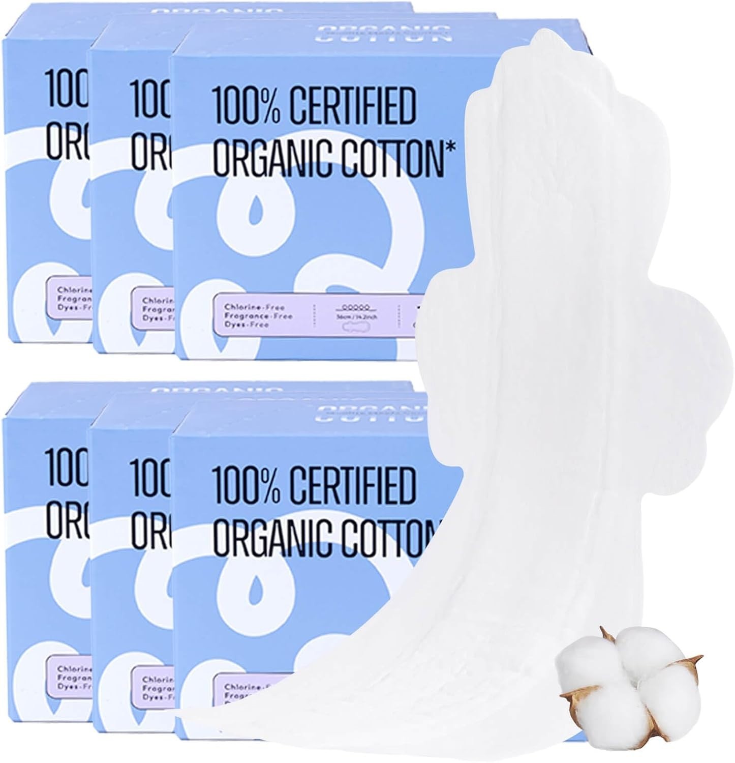 RPE Life Organic Overnight Pads  Ultra Thin, Size 5, 12 ct, 6 pk (Total 72 Ct)