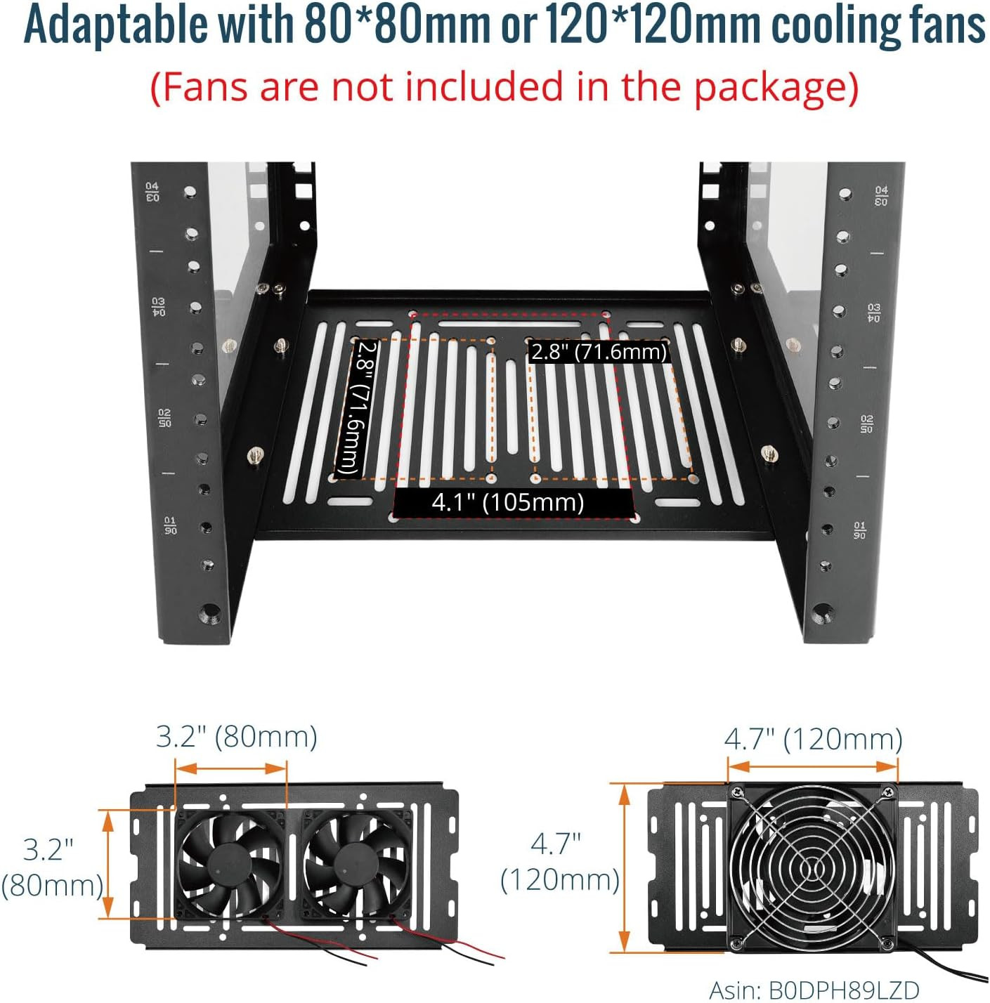 Compact 6U Mini Network Rack with Translucent Panels & Handles, Black