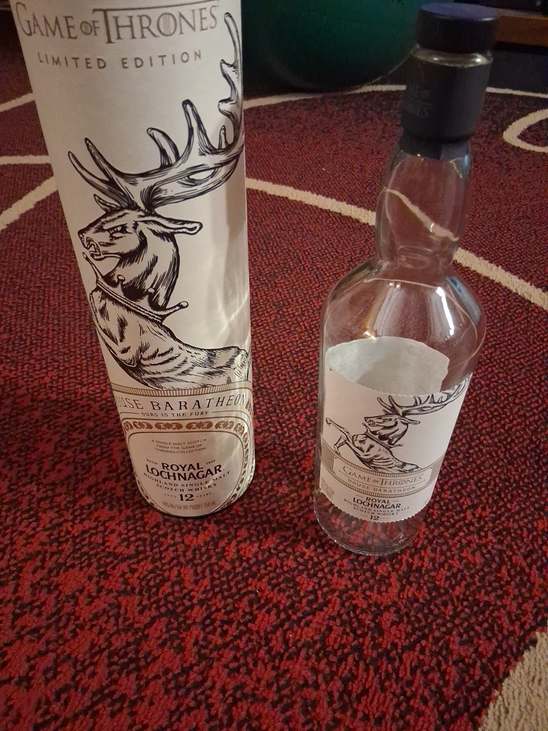 Game of Thrones Scotch Empty 750ml And Box Collectable House Baratheon Royal Loc