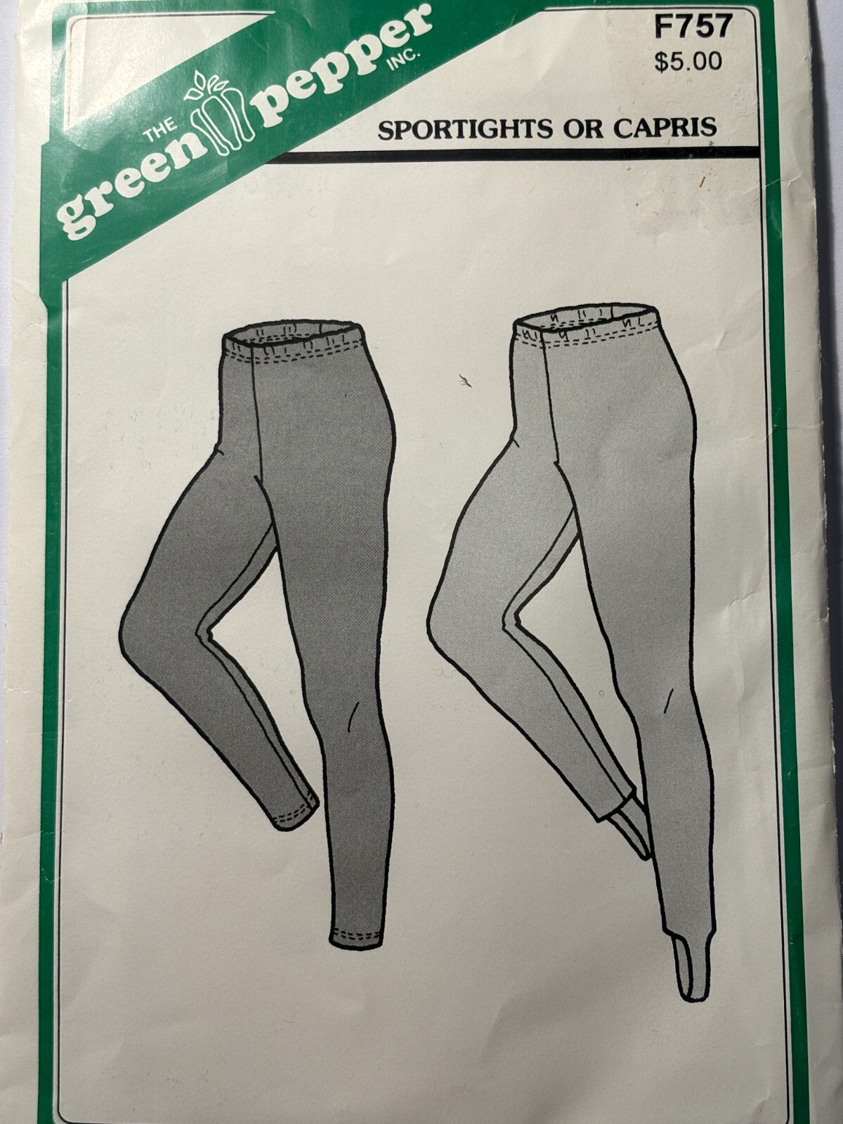 New Uncut FF Size S-L Misses Pants or Capris Sewing Pattern, Green Pepper F757