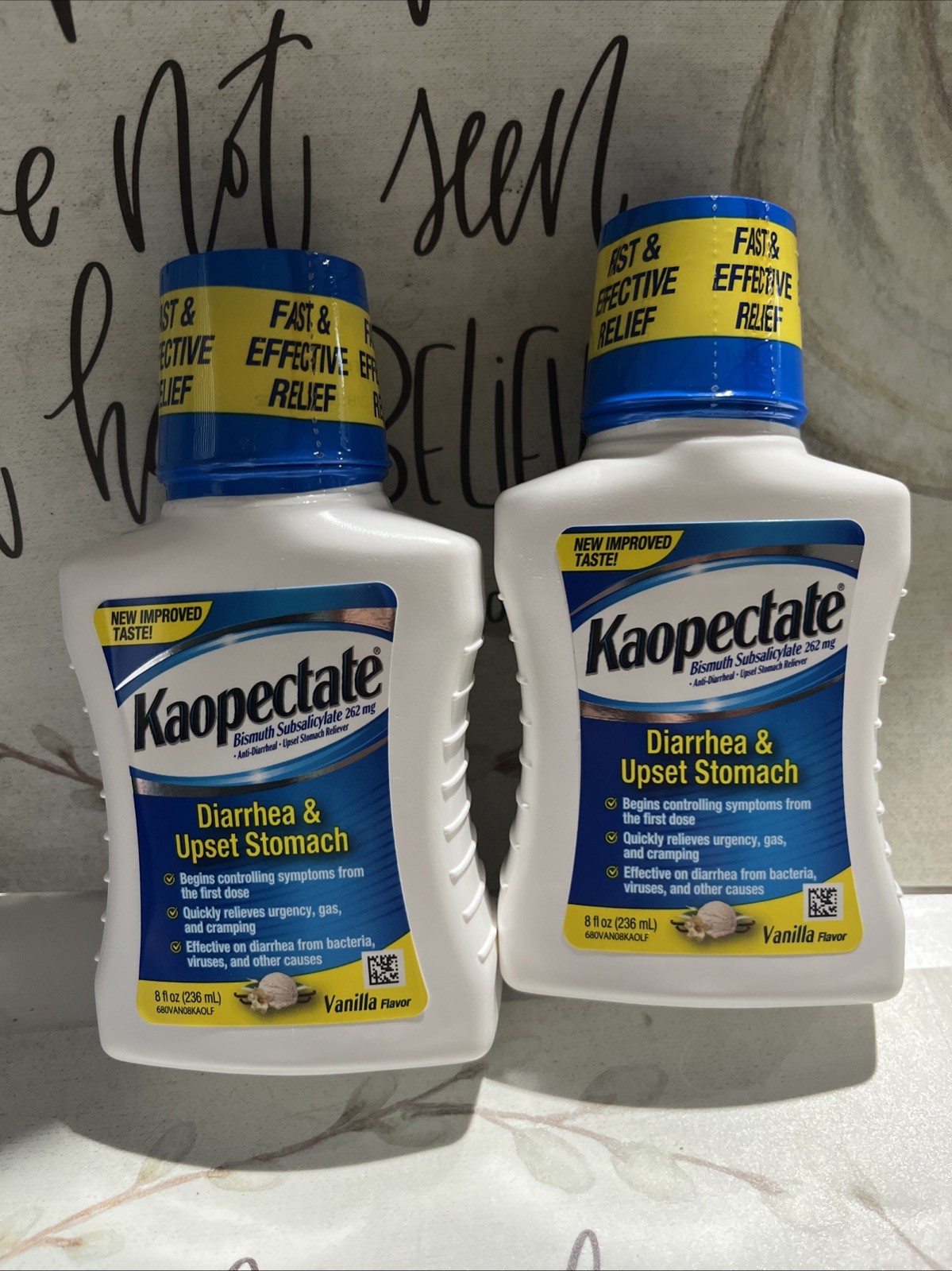 Kaopectate Relief for Diarrhea Upset Stomach in Vanilla, 8 Fl Oz (2Pck) BB 05/26