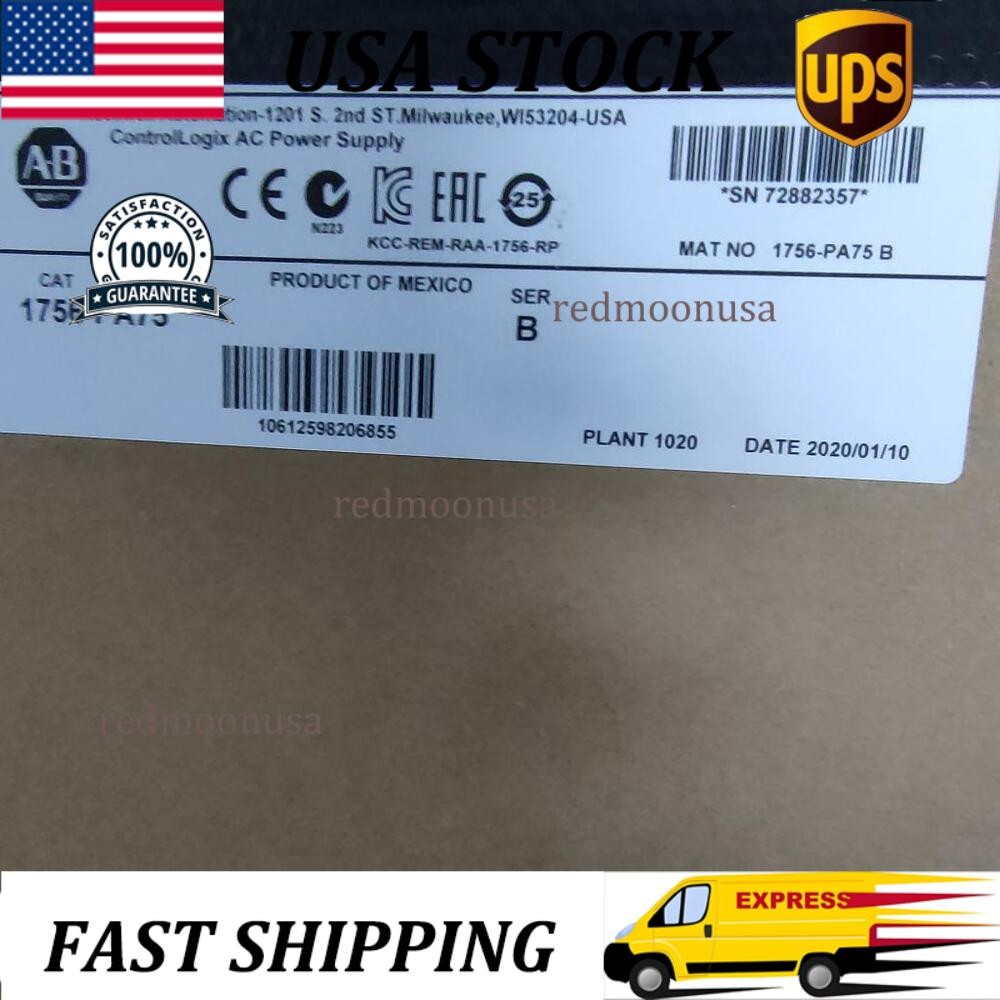 New Factory Sealed Allen-Bradley 1756-PA75 ControlLogix AC Power Supply 1756PA75