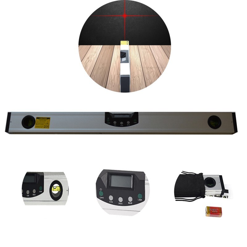 600mm Aluminum Alloy Digital Display Infrared Level Angle Measuring Ruler
