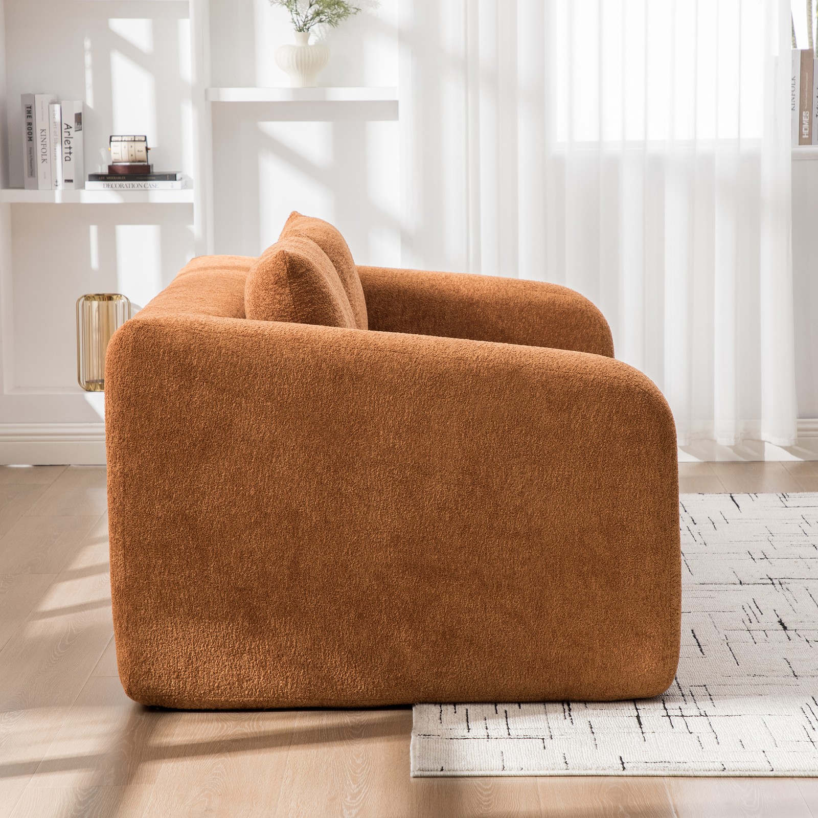 71" 2-in-1 Pull Out Foldable Loveseat Sofa Bed with Armrest & Backrest Pillow