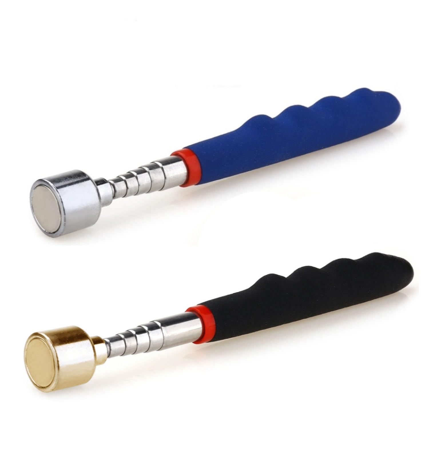 2 Pieces Magnetic Telescoping Pick-Up Tool with Pocket Clip 20 Lb Silver