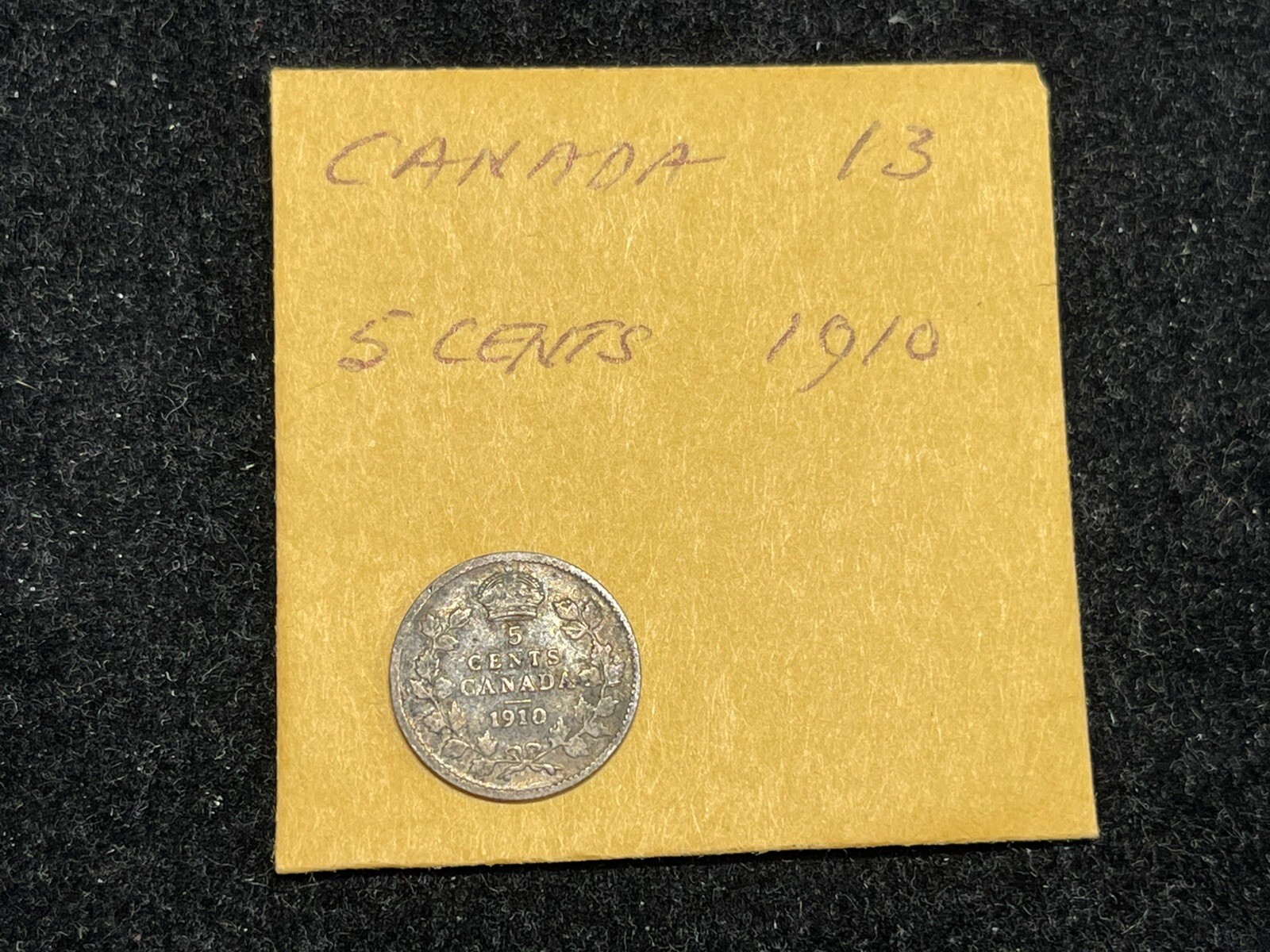 1910 Canada 5 Cents Coin