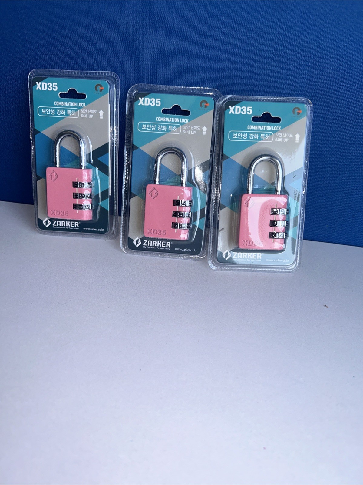 Set Of 4 ZARKER XD35 - 3 Digit Combination Lock for Gym/School Locker,Travel Bag