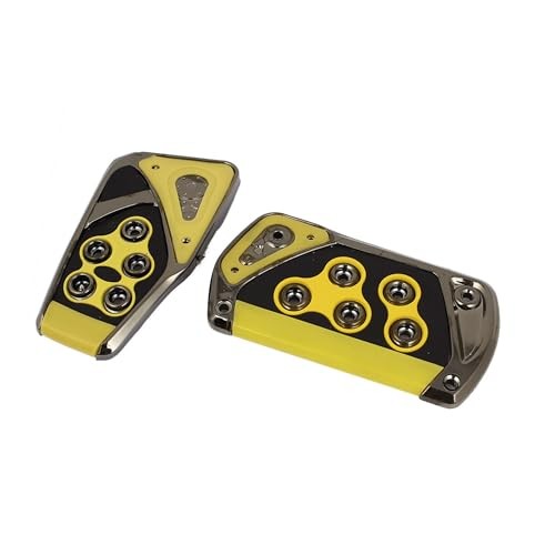 Manual Car Clutch Brake Gas Pedal Pad Kit Set 2 Pcs Black Yellow Automotive
