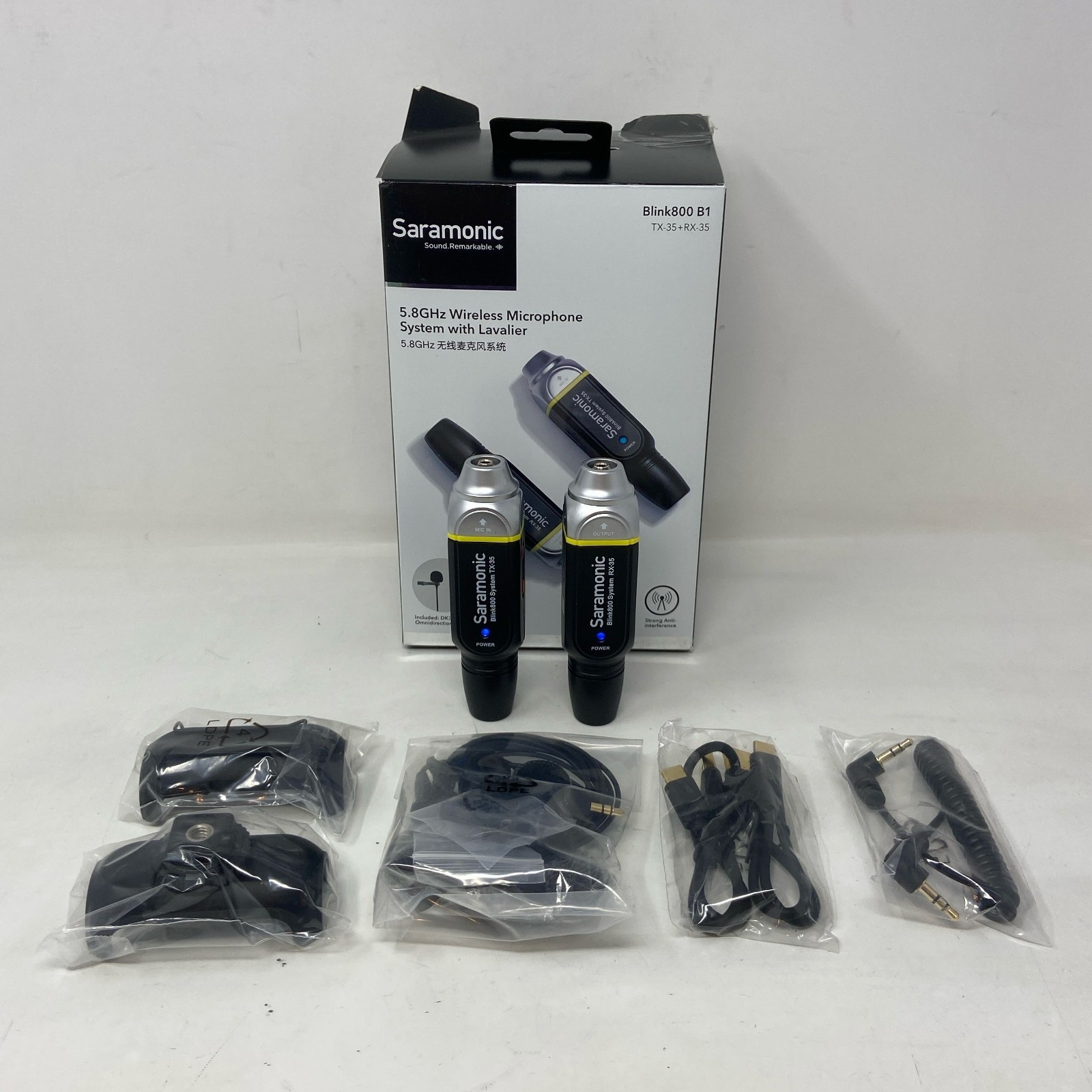 Saramonic Blink800 B1 5.8GHz Wireless Lavalier Mic System, 3.5mm Black