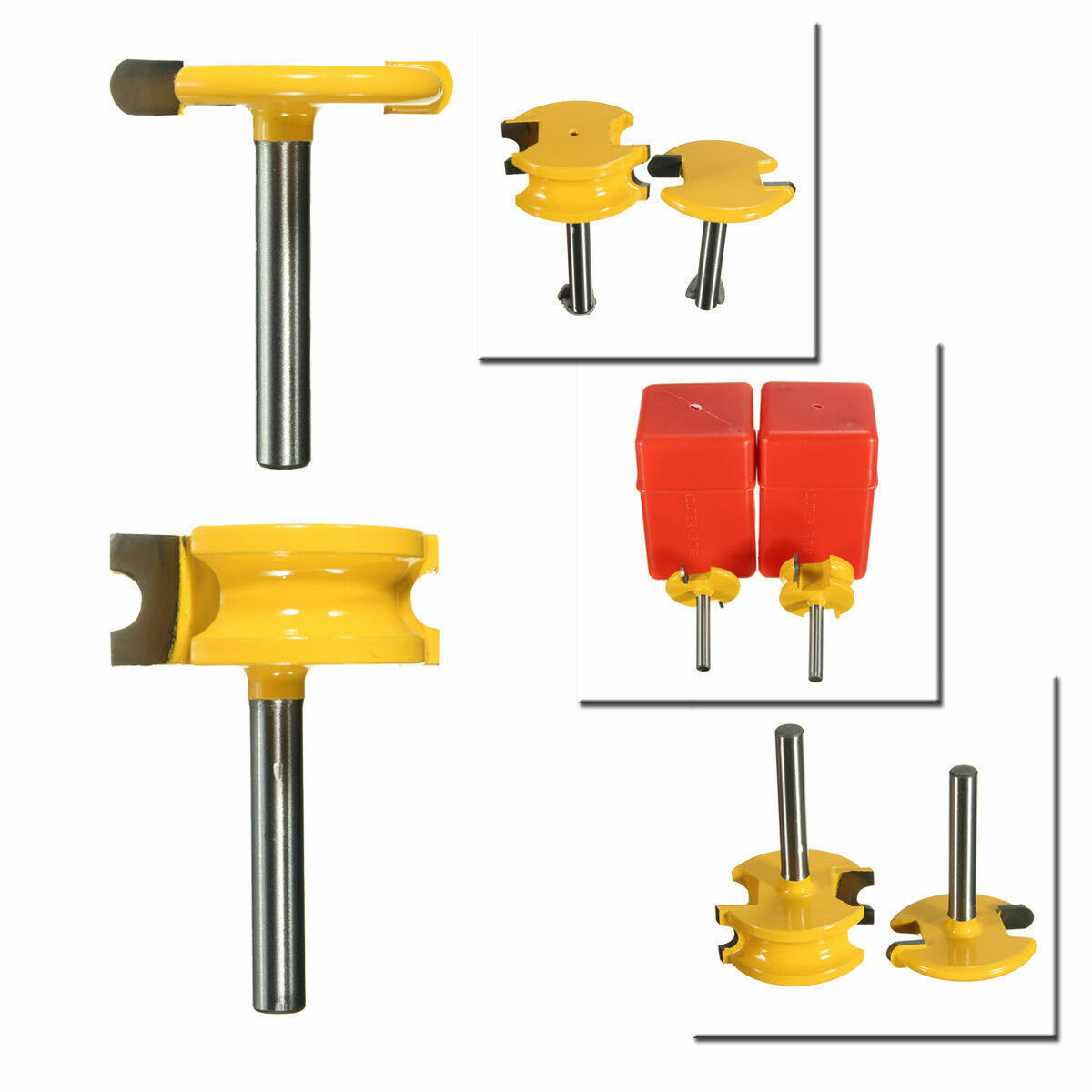 2PCS 1/4" Shank 1/4" Dia Canoe Joint Flute & Bead Router Bit Woodworking Tools