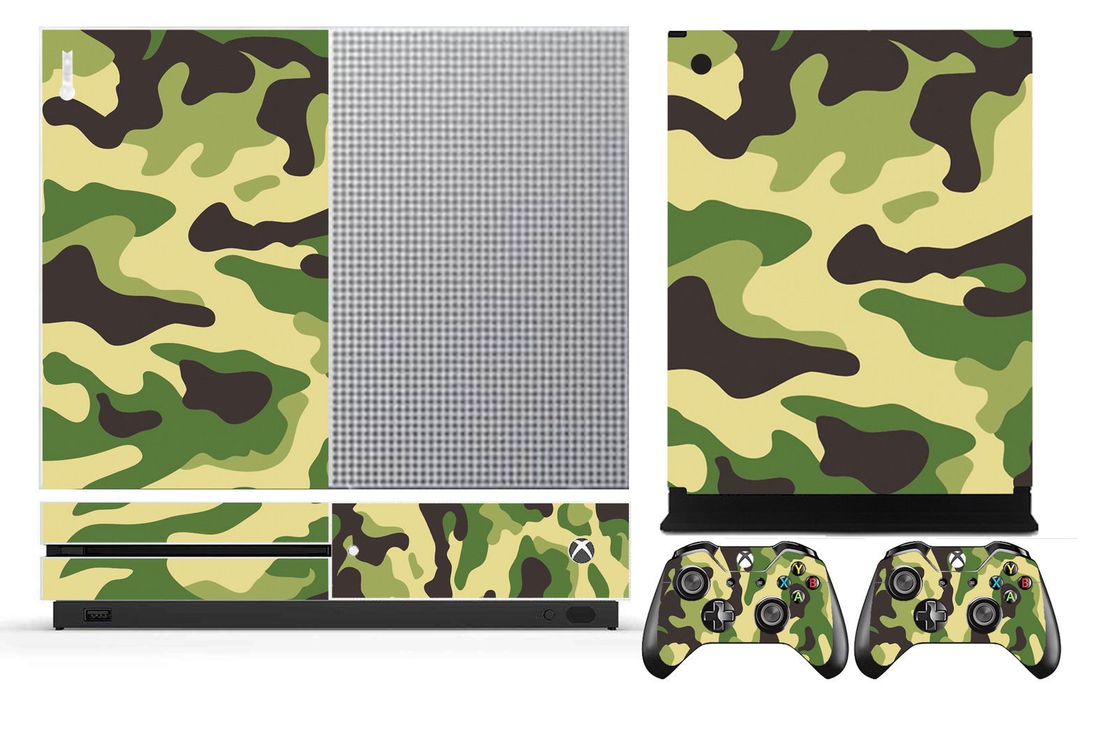 Camouflage 271 Cover Skin Sticker for Xbox One S (Slim) & 2 controller skins