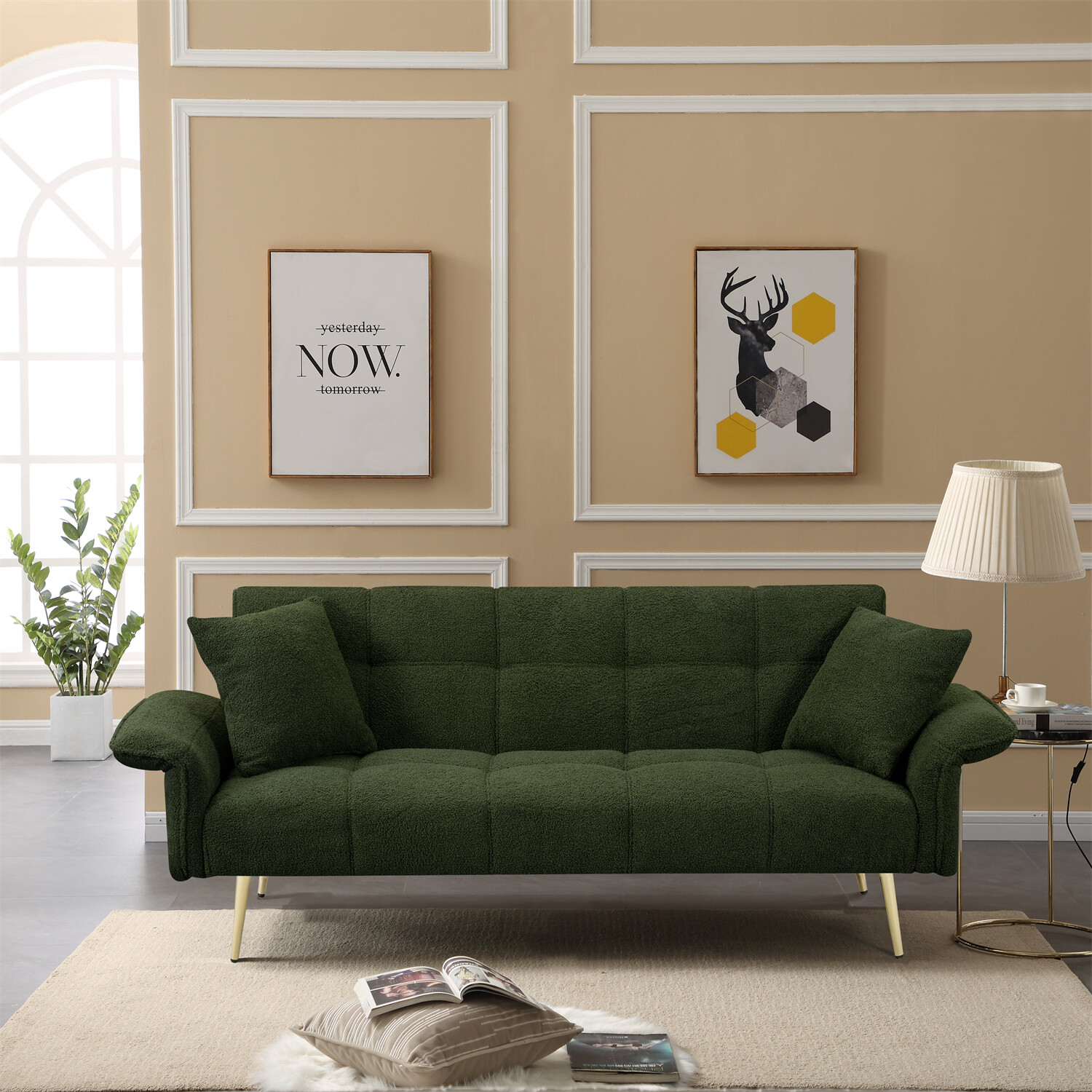 Green Convertible Sleeper Sofa Bed Couch Futon Sofa Bed Folding Recliner Sofa
