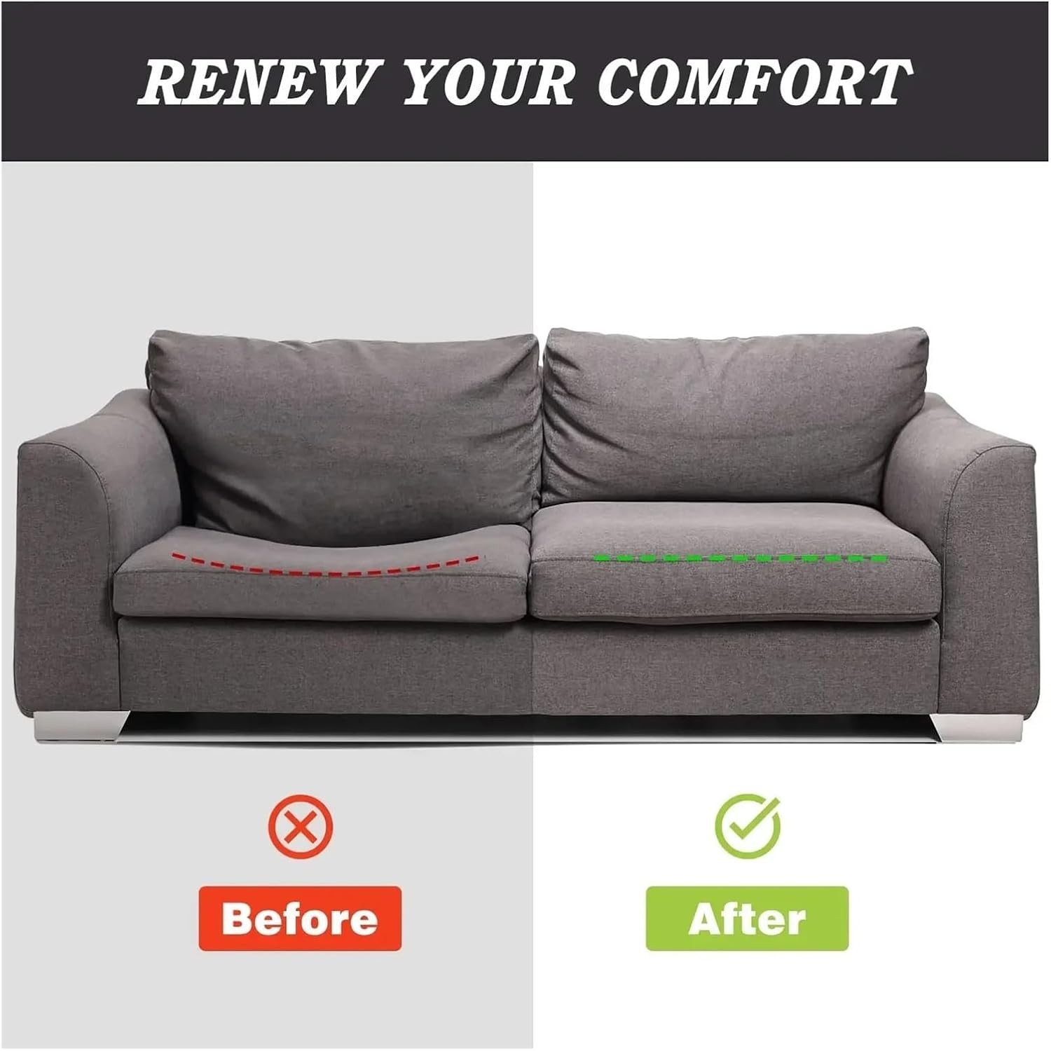 Original Curve Cushion Sag Repair Density 2-Pack Firm 20”x20”x2" USA NEW (19A)