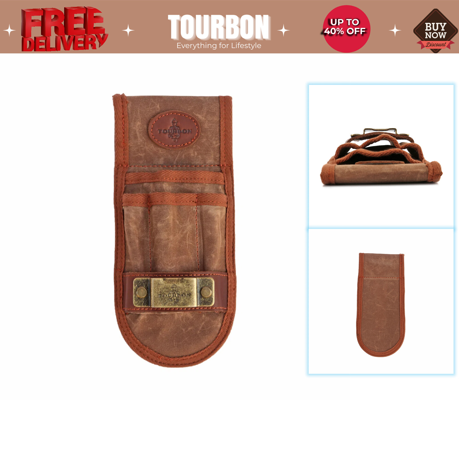 Tourbon Canvas Wrench Holder Tape Measure Hanger Clip Electric Tool Belt Pouch