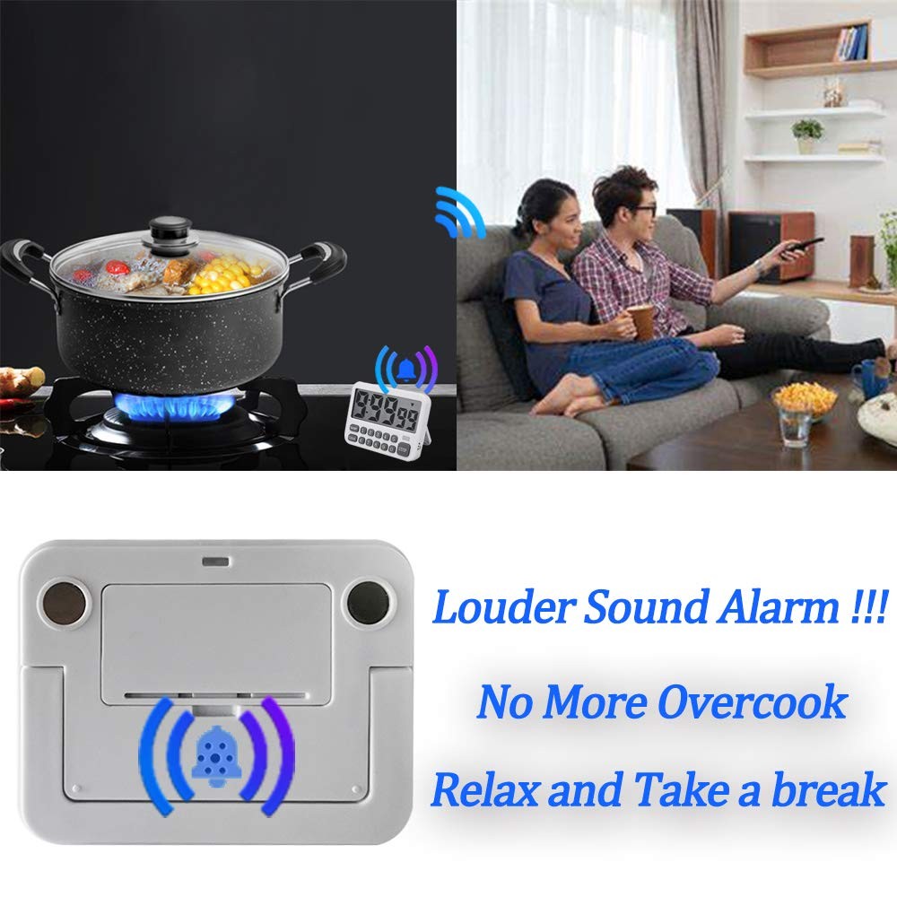 Digital Kitchen Timer, Large Display Countdown/Up Timer with Digits Directly ...