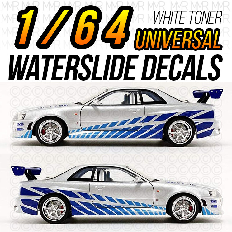 1/64 BRIAN R34 2 FAST 2 FURIOUS Custom Universal WaterSlide Decal for Hot