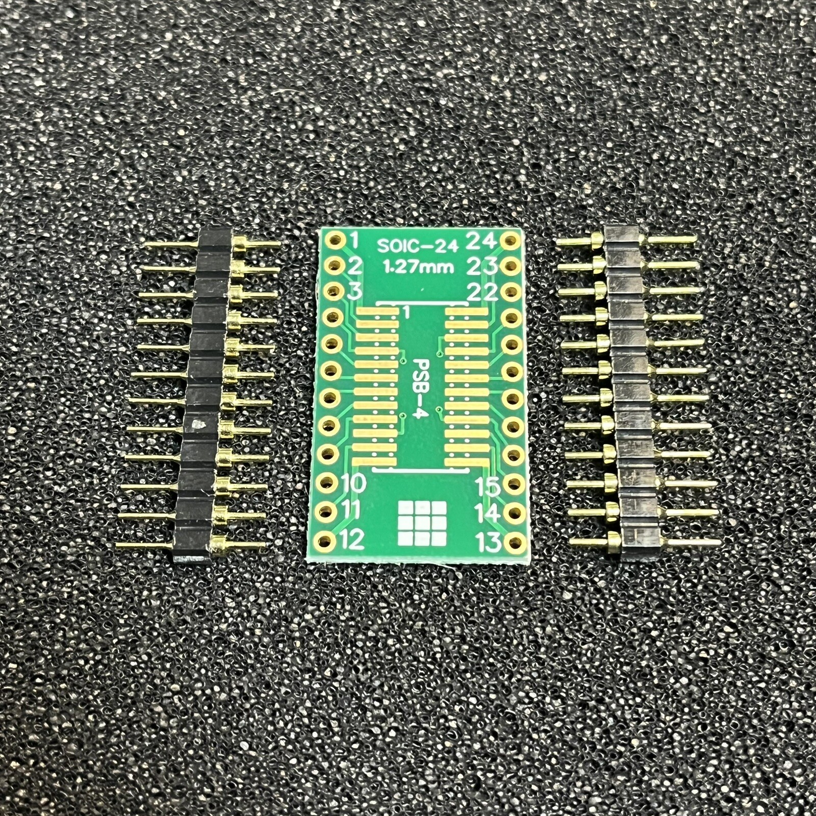 SOIC-24 / TSSOP-24 To DIP 24 Adapter Kit With Machined Header Pins (DIY)