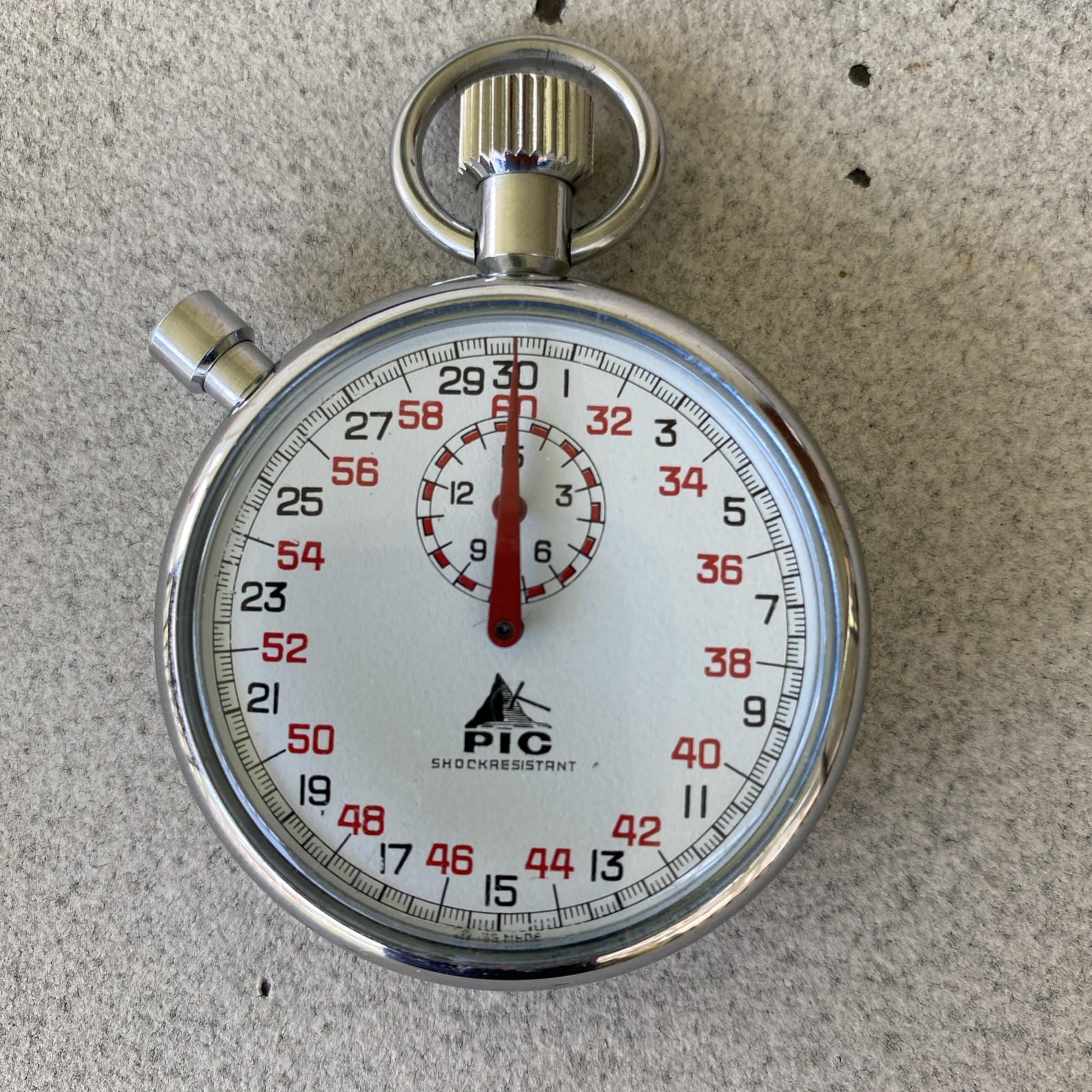 PIC BASE METAL SWISS STOP WATCH MADE IN SWITZERLAND Vintage