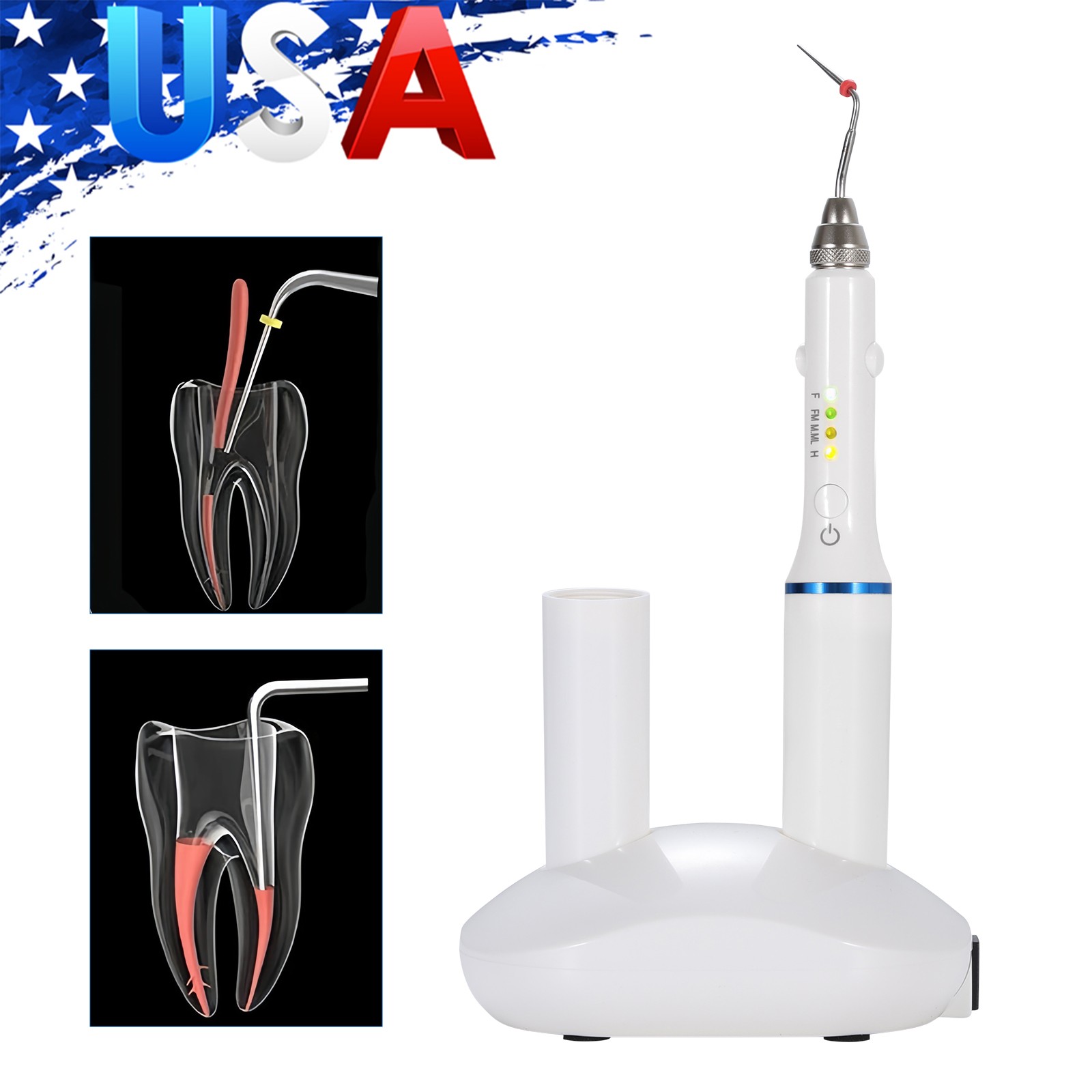 Dental Gutta Percha Obturation Pen 2S Heating Double Charging w/ 4 Endo Tips