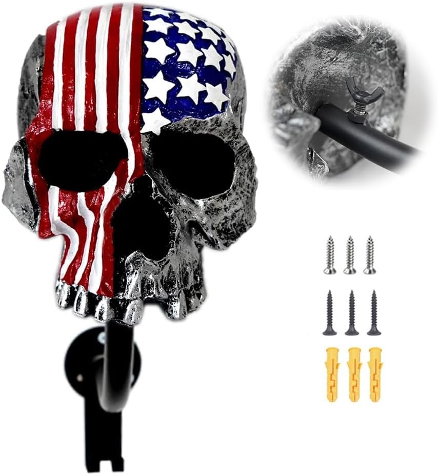 Motorcycle Accessories Helmet Holder Wall Mount, Skull Motorcycle Helmet Rack