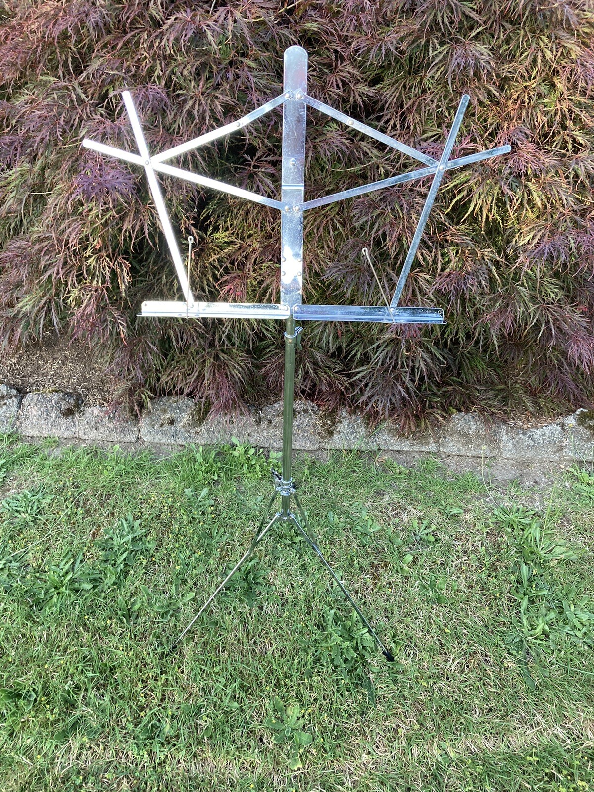 Vintage Metal Collapsible Music Stand With Travel Case, TAY-E, Taiwan.