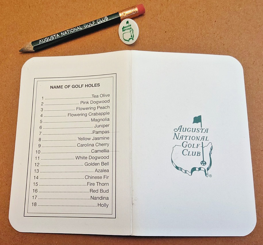 Augusta National Golf Club Caddie PACK:1 Ball Marker 1 Pencil 1 Scorecard ANGC