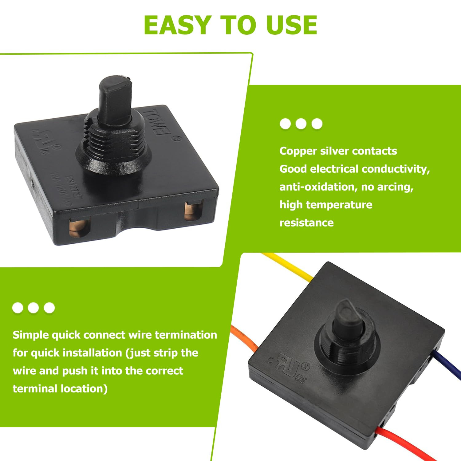 Rotary Switch 4-Position 3-Speed Universal Heater Selector (2-Pack)