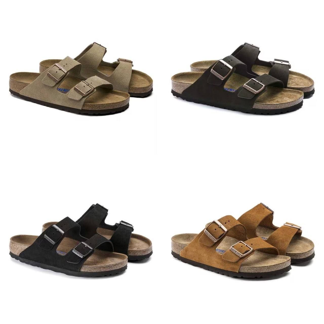 Birkenstock Arizona Soft Footbed Suede Leather Sandals Taupe Mocha All Size SALE