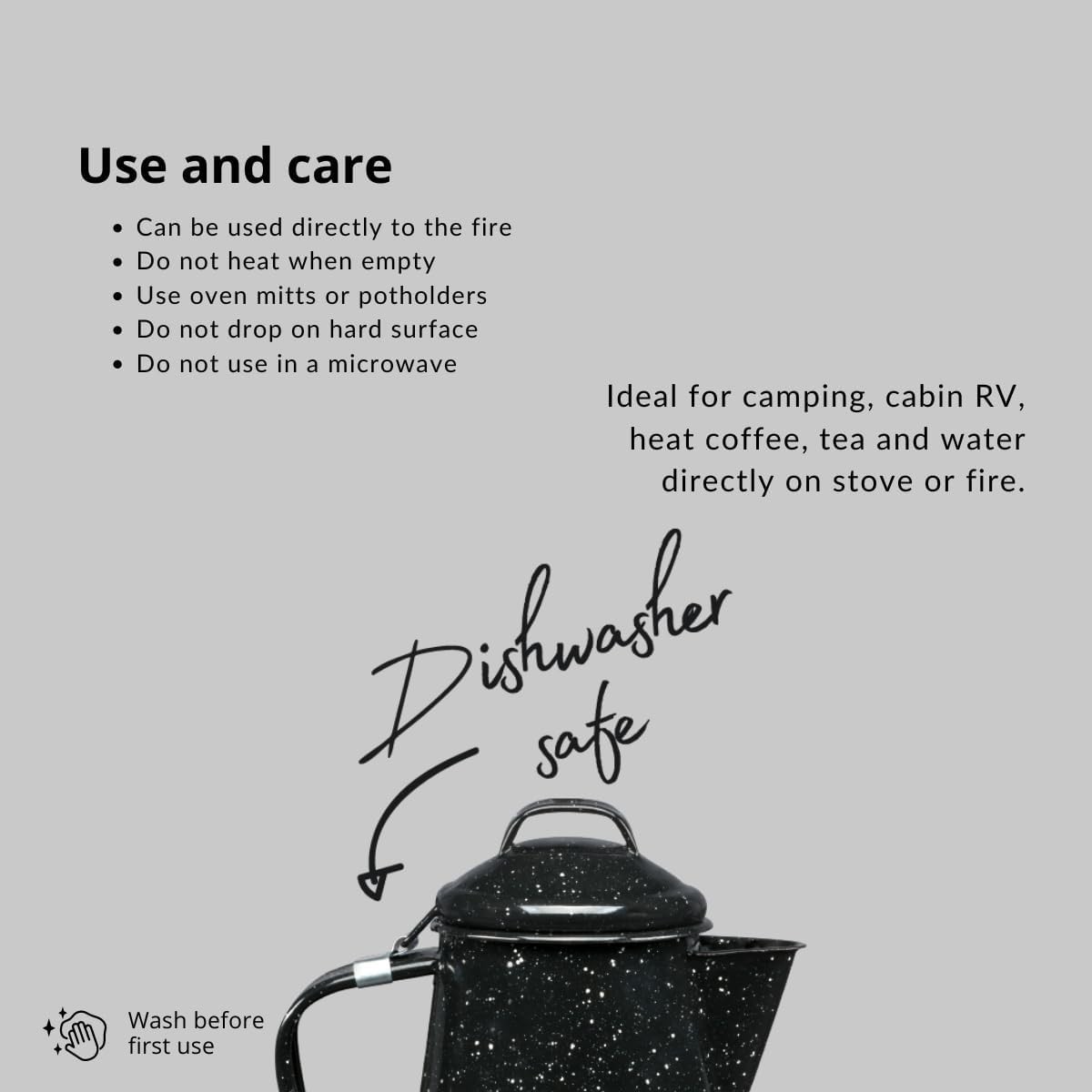 Coffee Boiler, 3 Qt - Speckled Black