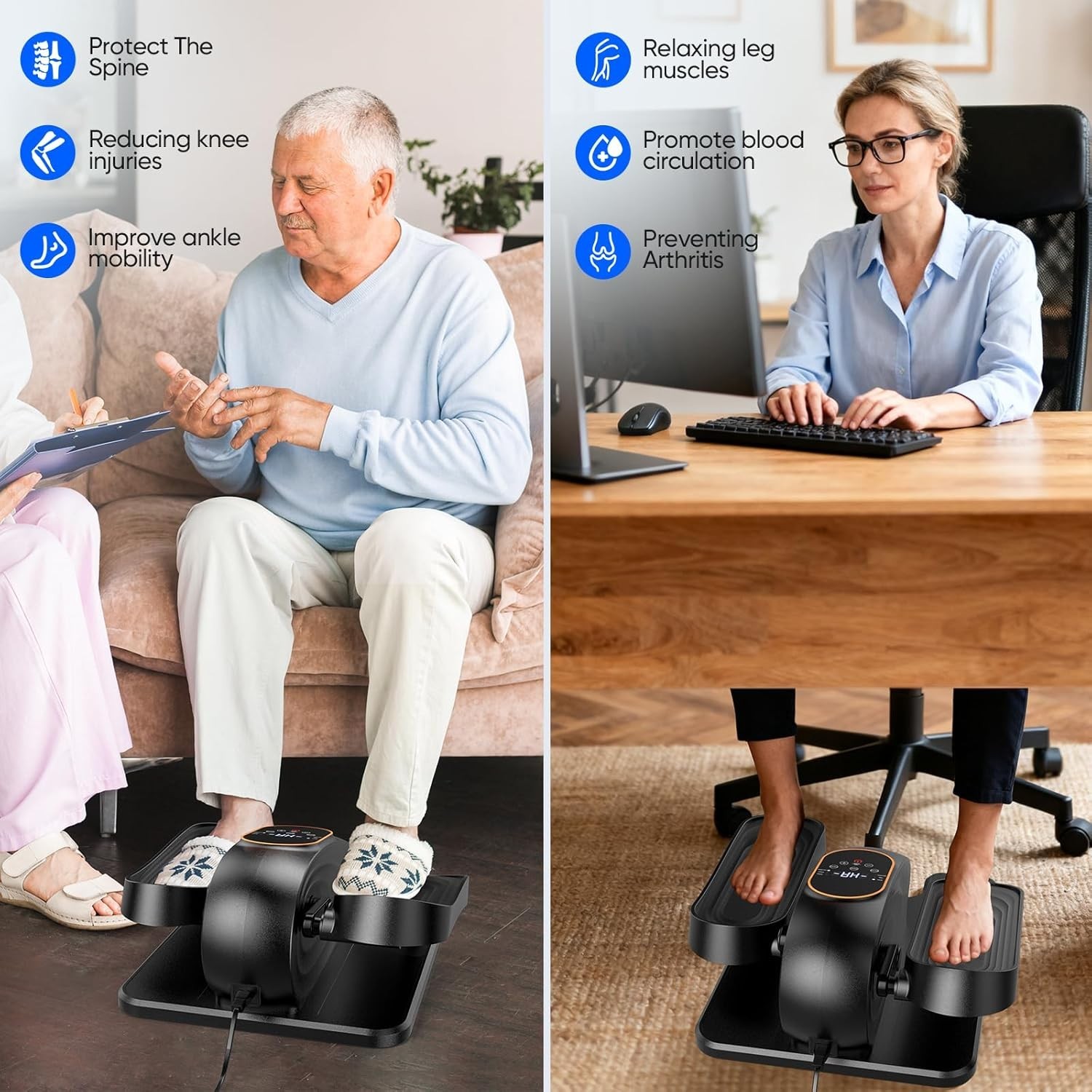 Ellipse Leg Exerciser as Seen on TV, Under Desk Elliptical Machine, Seated Ex