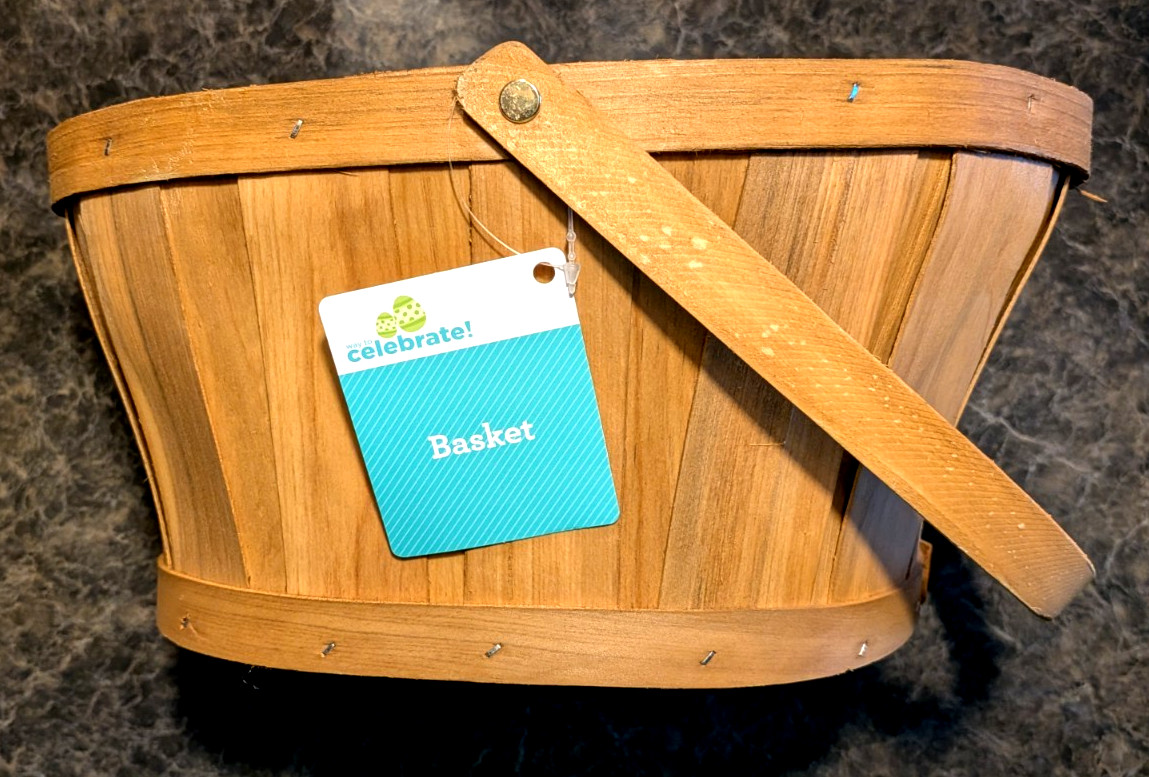Oval Wooden Basket 12" x 6"