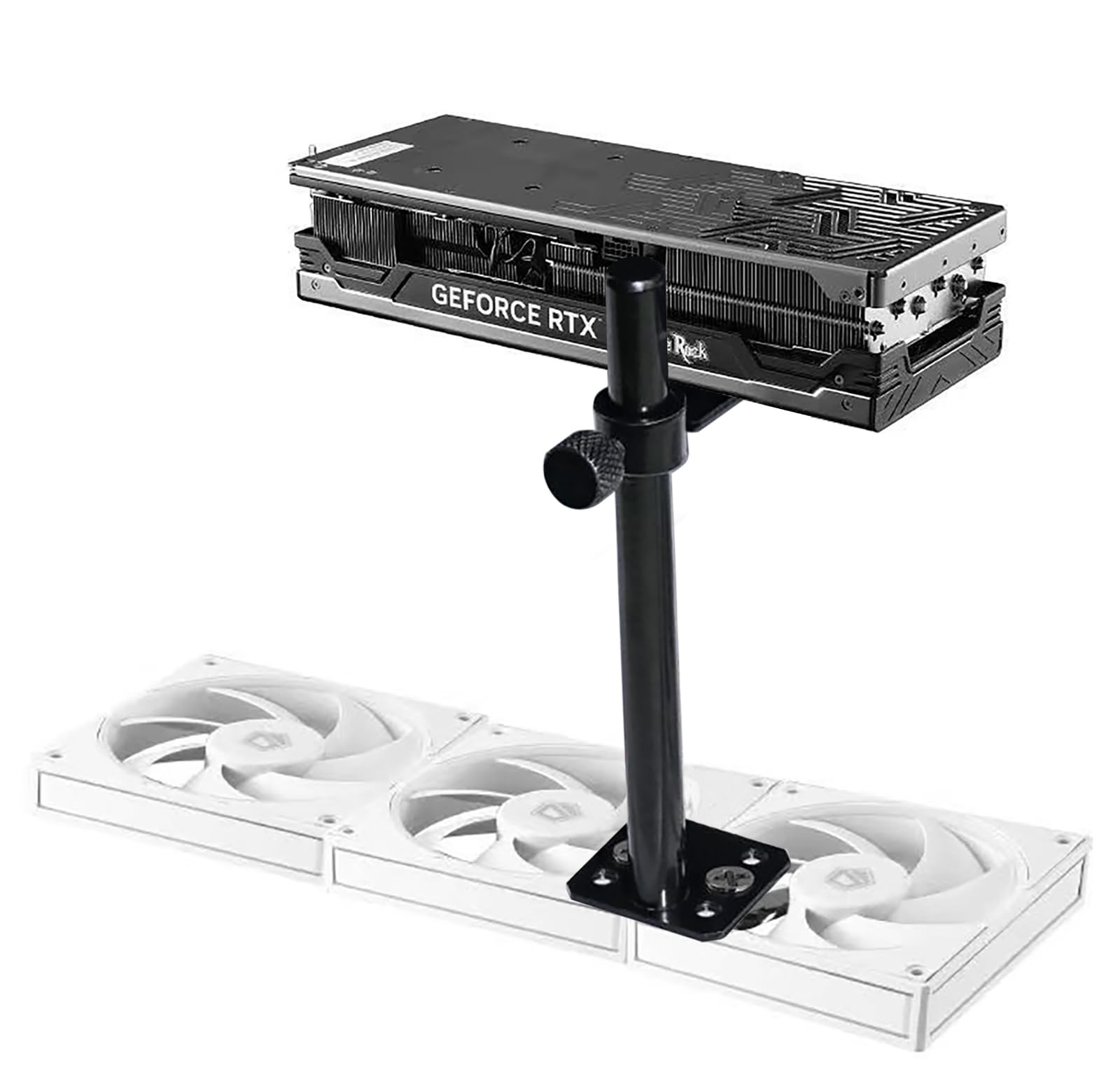 PEFWO GPU Support Bracket, Adjustable Height Graphics Card One Size, Black