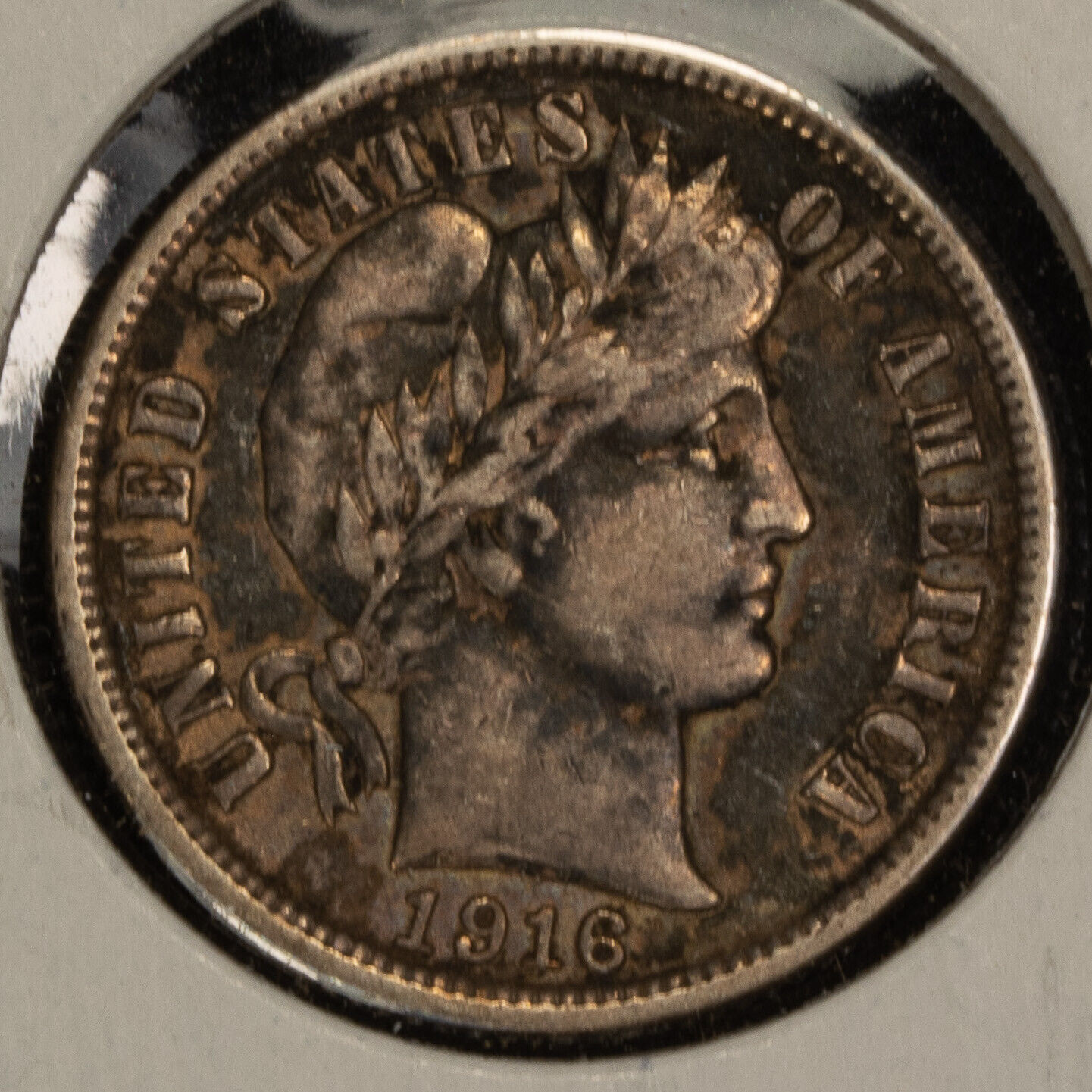 1916 10c Barber Silver Dime - AU Details - Value Coin - SKU-T4091