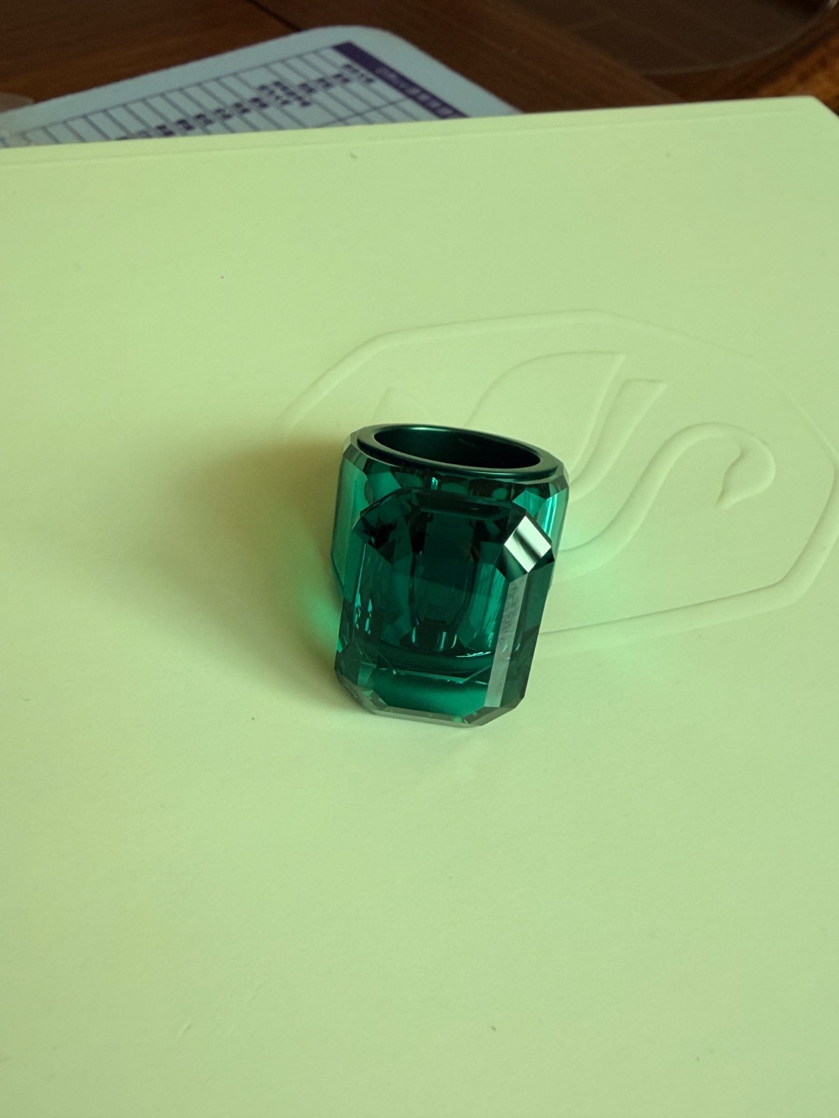 Swarovski Lucert Cut Crystal Ring - Green - Size 60US9