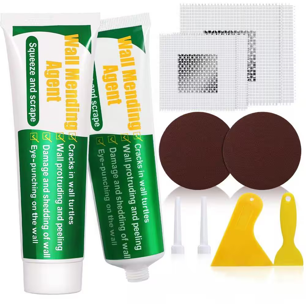 4 X 4 In. Drywall Repair Patch Kit with Scraper and Sandpaper for Crack, Plaster
