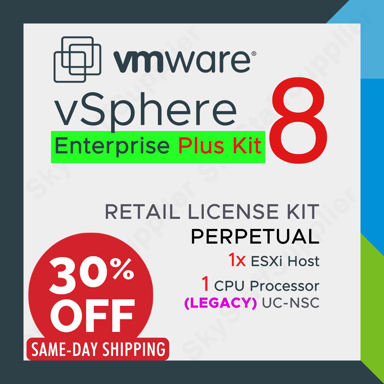 VMware vSphere 8 ENTERPRISE Plus, 1 CPU Perpetual Legacy License, UCNS BRAND NEW