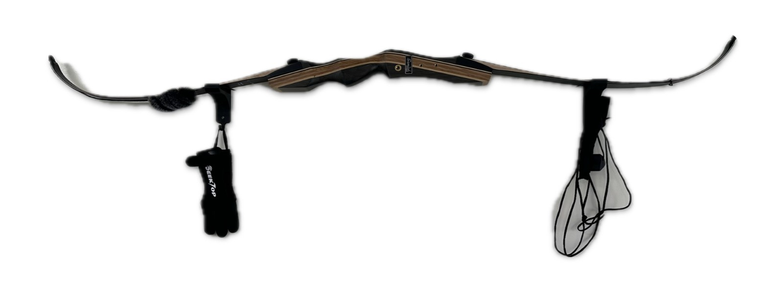 Archery Wall Mount - Universal Bow Display Hanger with Accessory Hook, Black